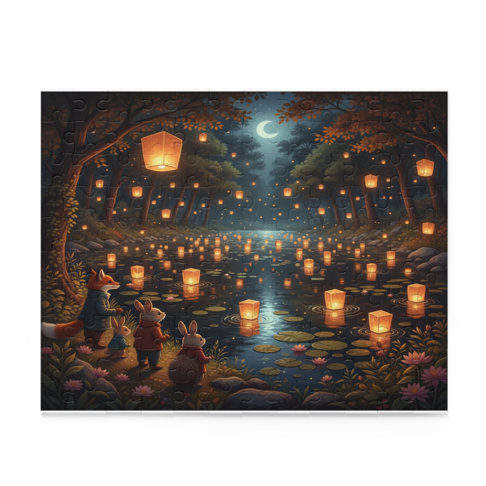 Floating Lantern Lake Jigsaw Puzzle (120/252/500 pcs)