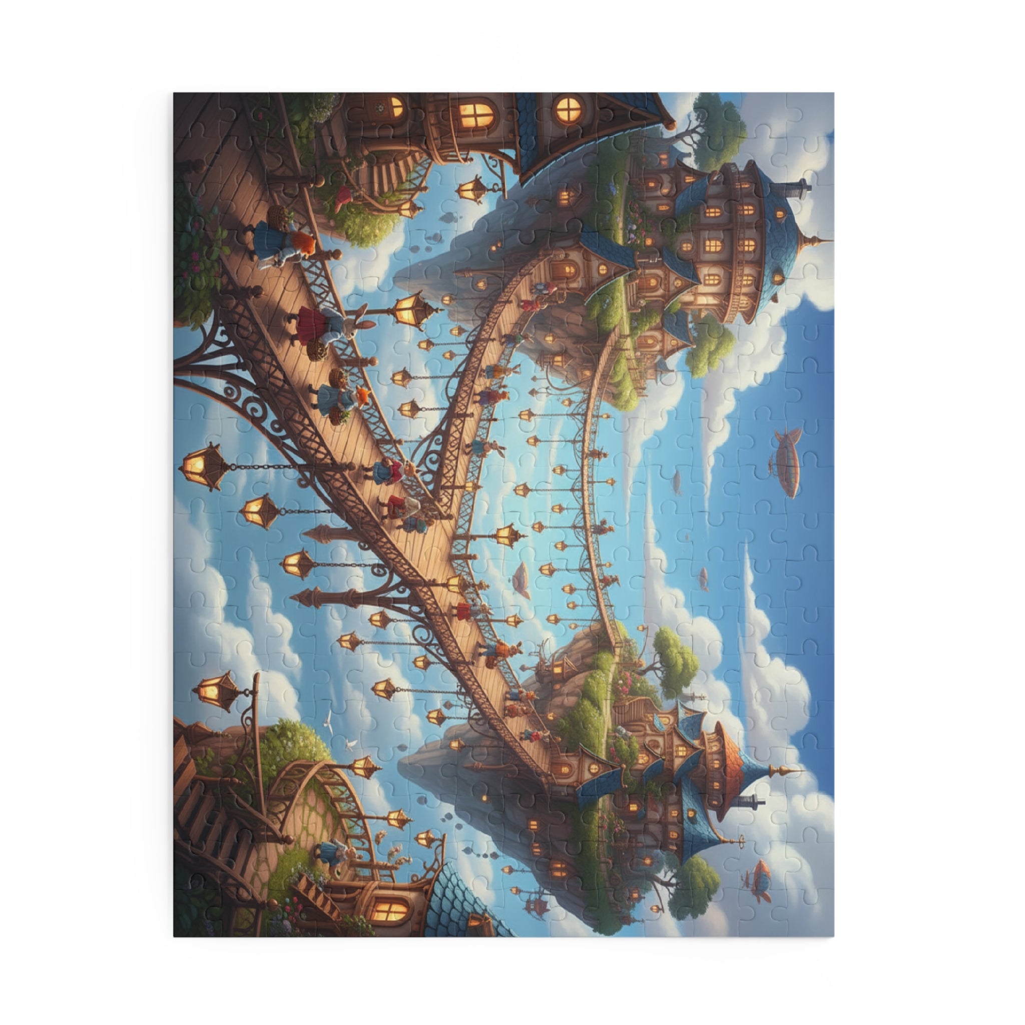 Sky Bridge Village Jigsaw Puzzle (120/252/500 pcs)