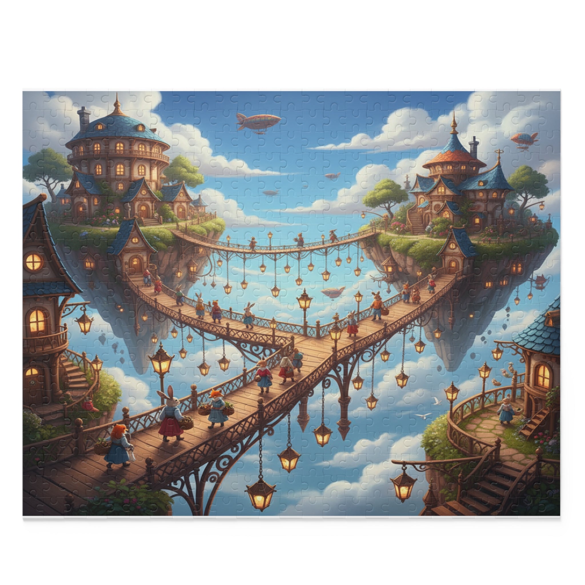 Sky Bridge Village Jigsaw Puzzle (120/252/500 pcs)