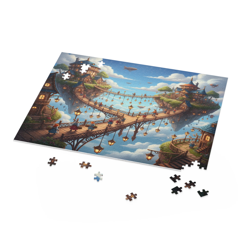Sky Bridge Village Jigsaw Puzzle (120/252/500 pcs)