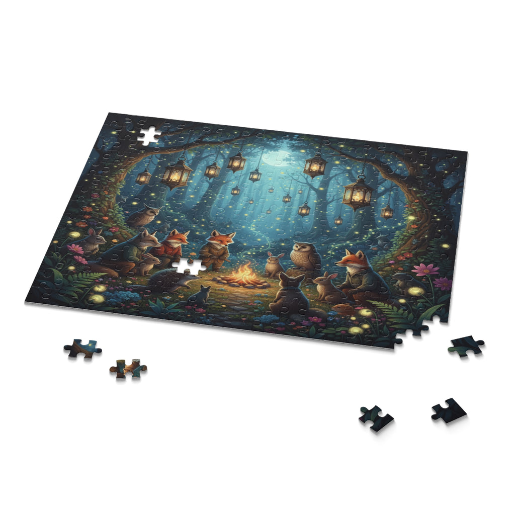 Moonlit Forest Gathering Jigsaw Puzzle (120/252/500 pcs)