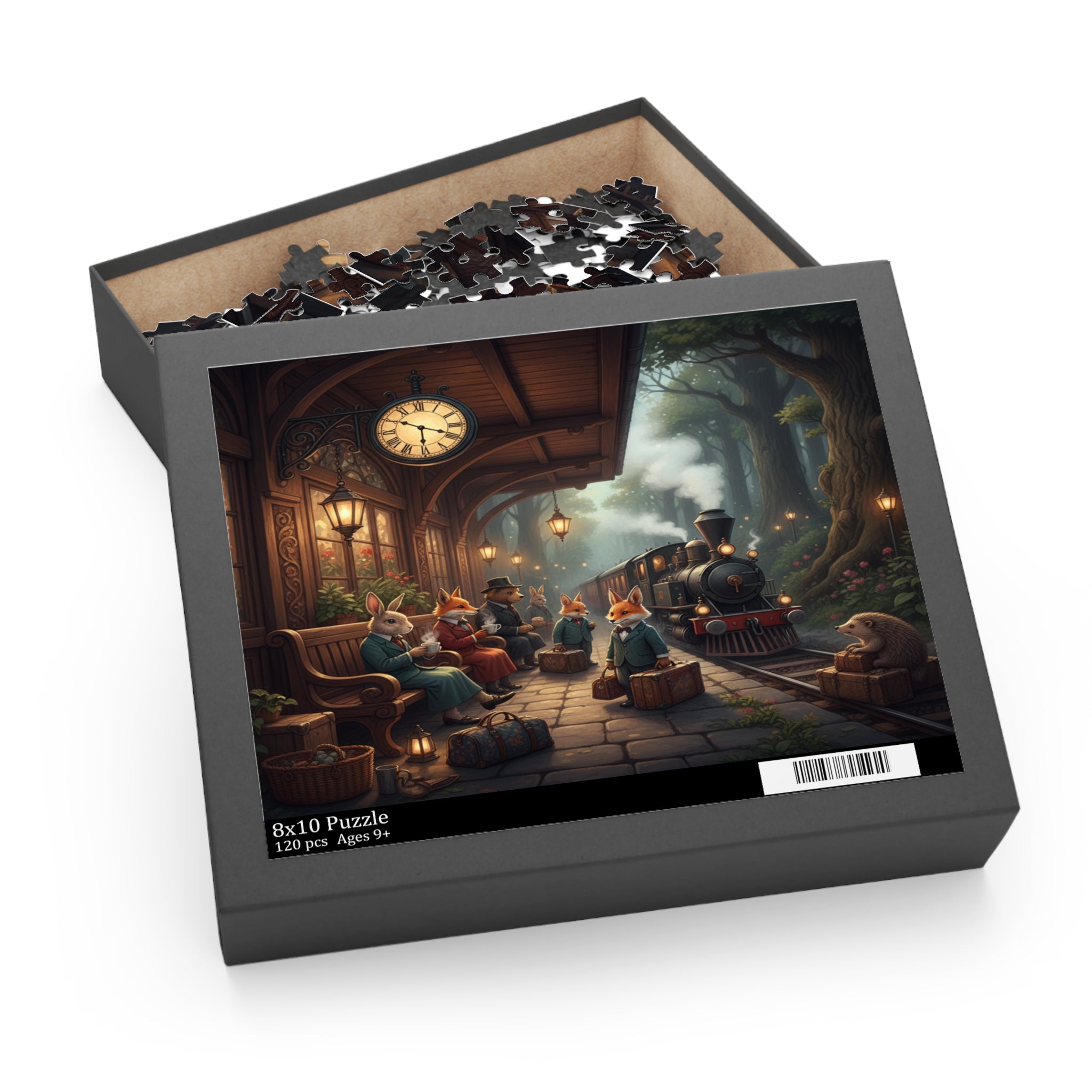 Forest Train Station Jigsaw Puzzle (120/252/500 pcs)