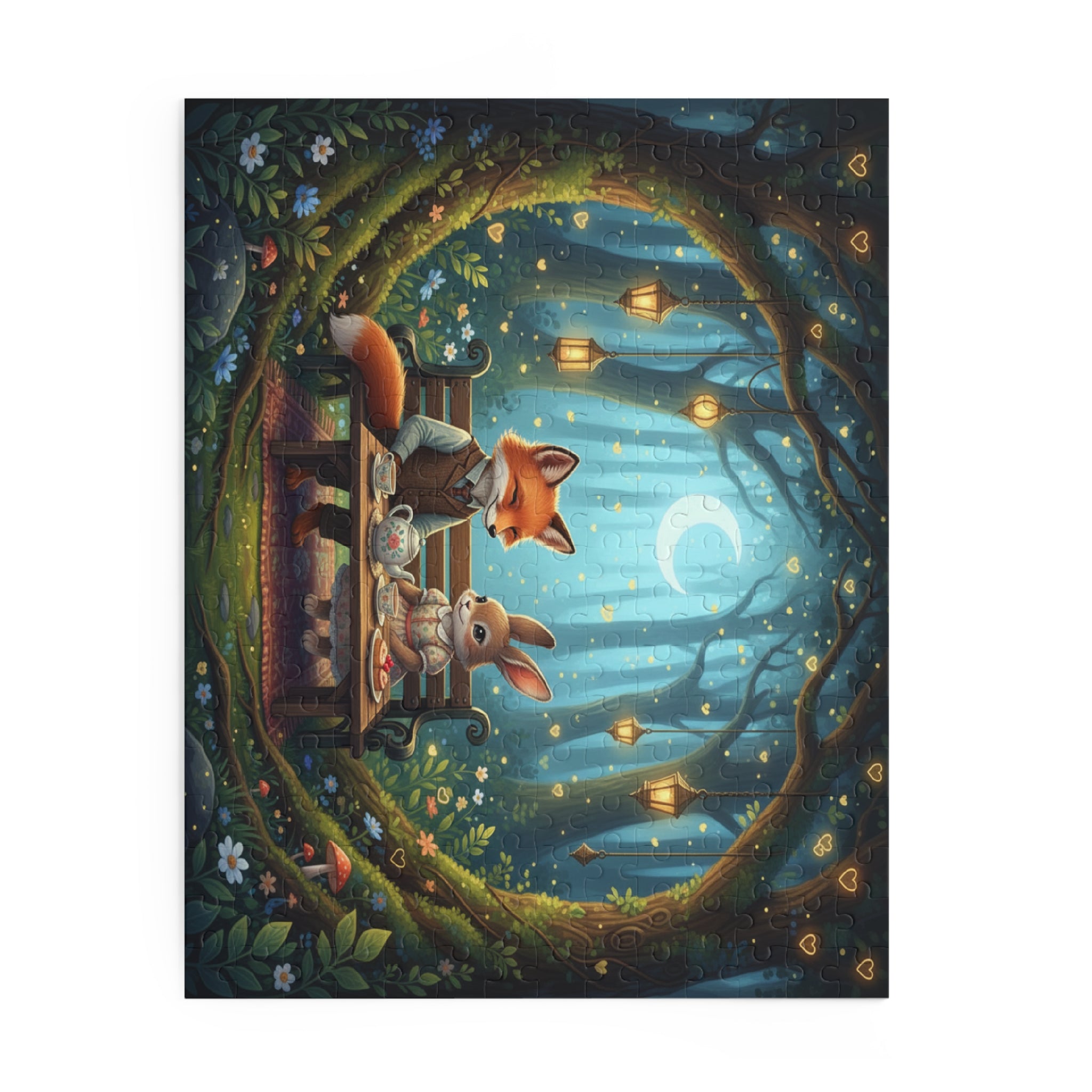 Moonlit Forest Picnic Jigsaw Puzzle (120/252/500 pcs)