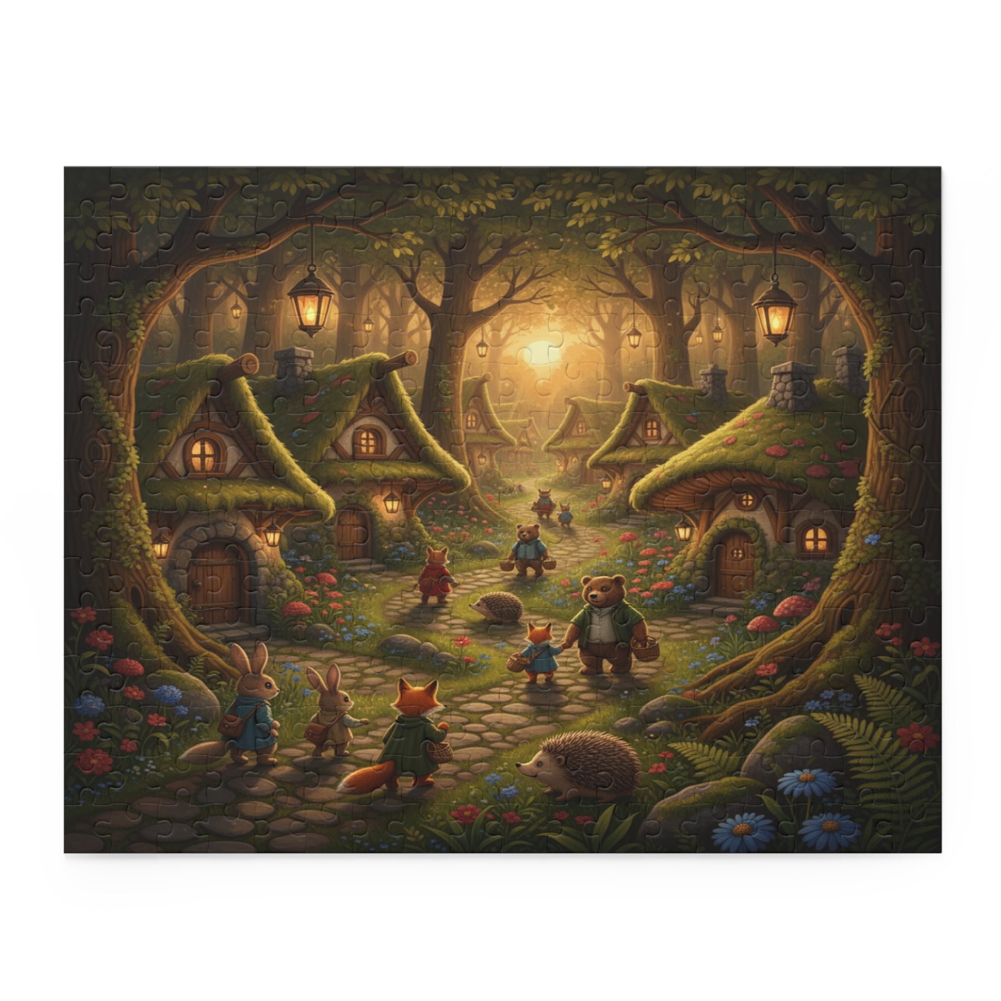 Cozy Forest Village Jigsaw Puzzle (120/252/500 pcs)