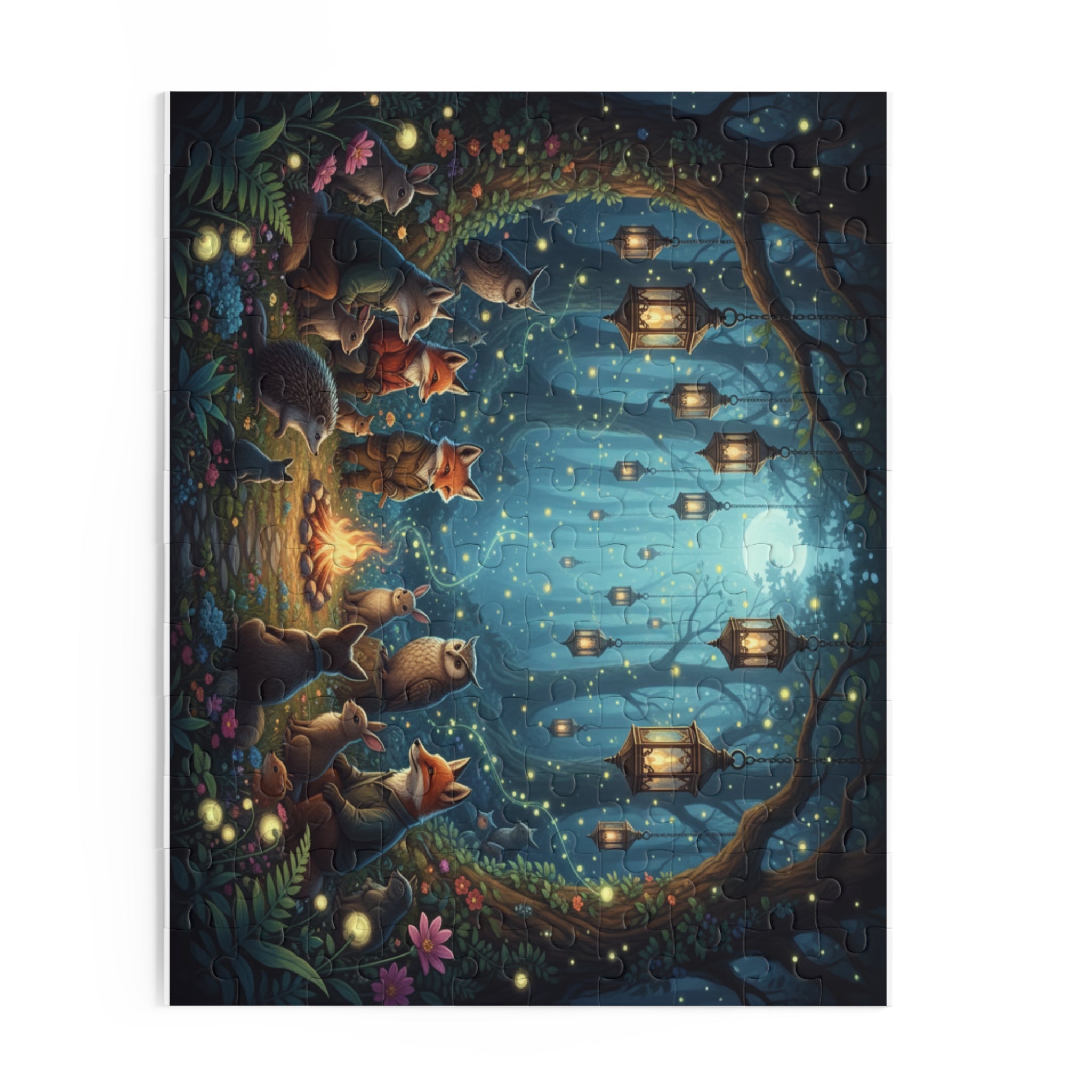 Moonlit Forest Gathering Jigsaw Puzzle (120/252/500 pcs)