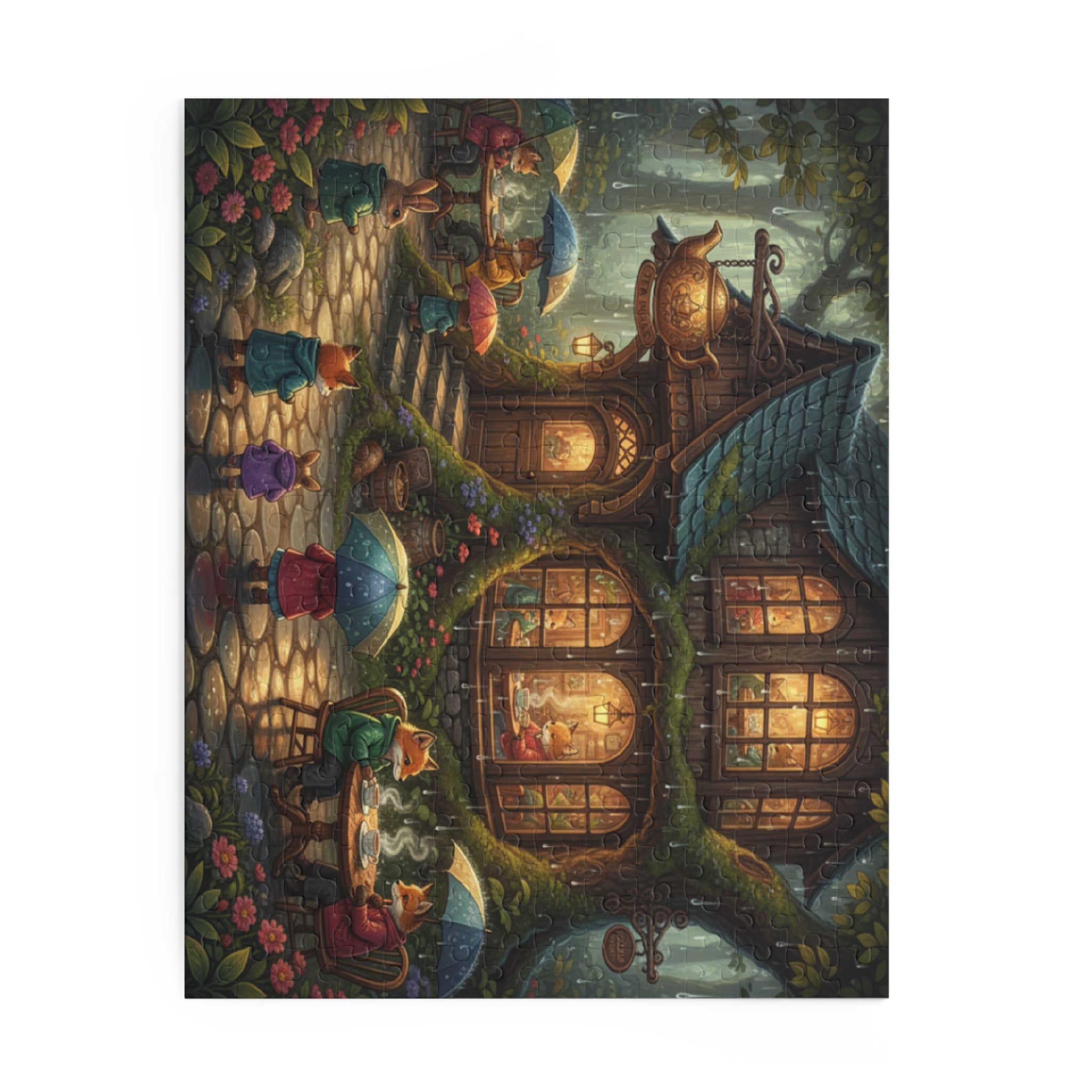 Rainy Day Tea House Jigsaw Puzzle (120/252/500 pcs)