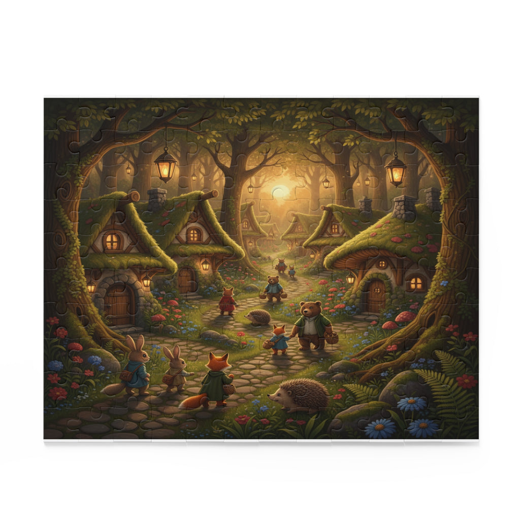 Cozy Forest Village Jigsaw Puzzle (120/252/500 pcs)