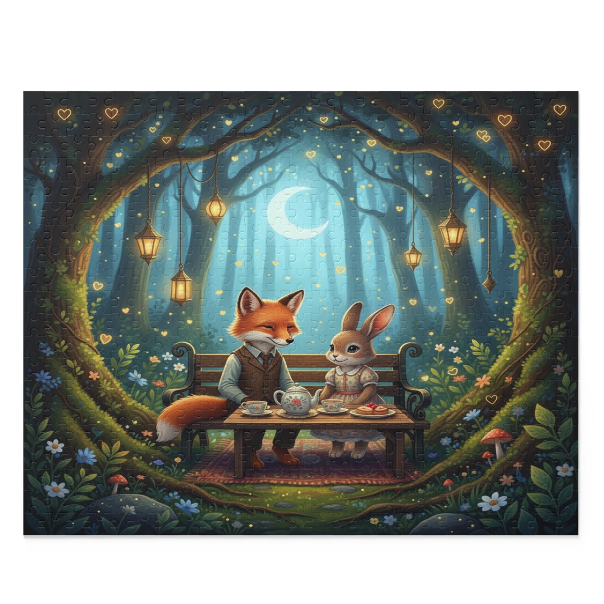 Moonlit Forest Picnic Jigsaw Puzzle (120/252/500 pcs)