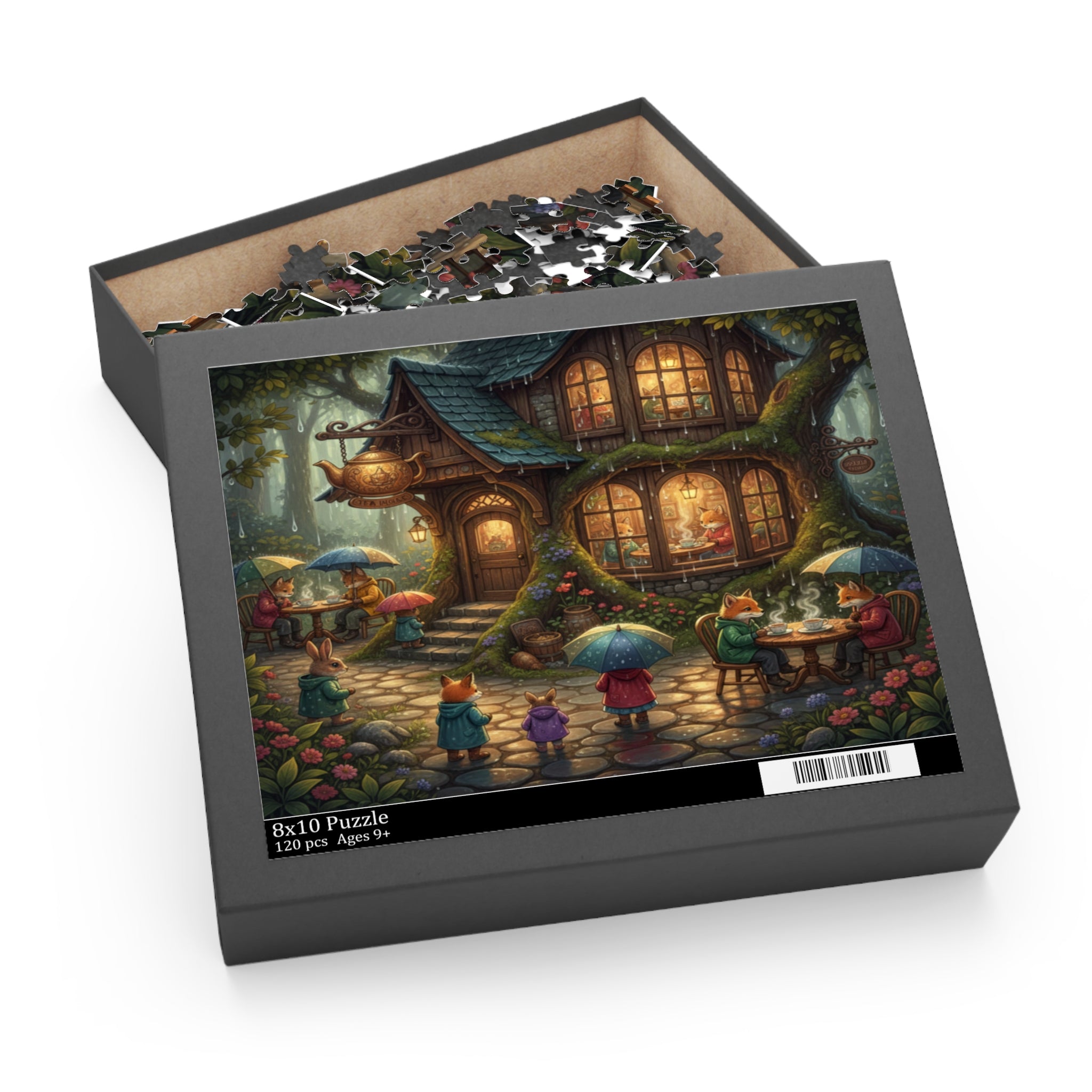 Rainy Day Tea House Jigsaw Puzzle (120/252/500 pcs)