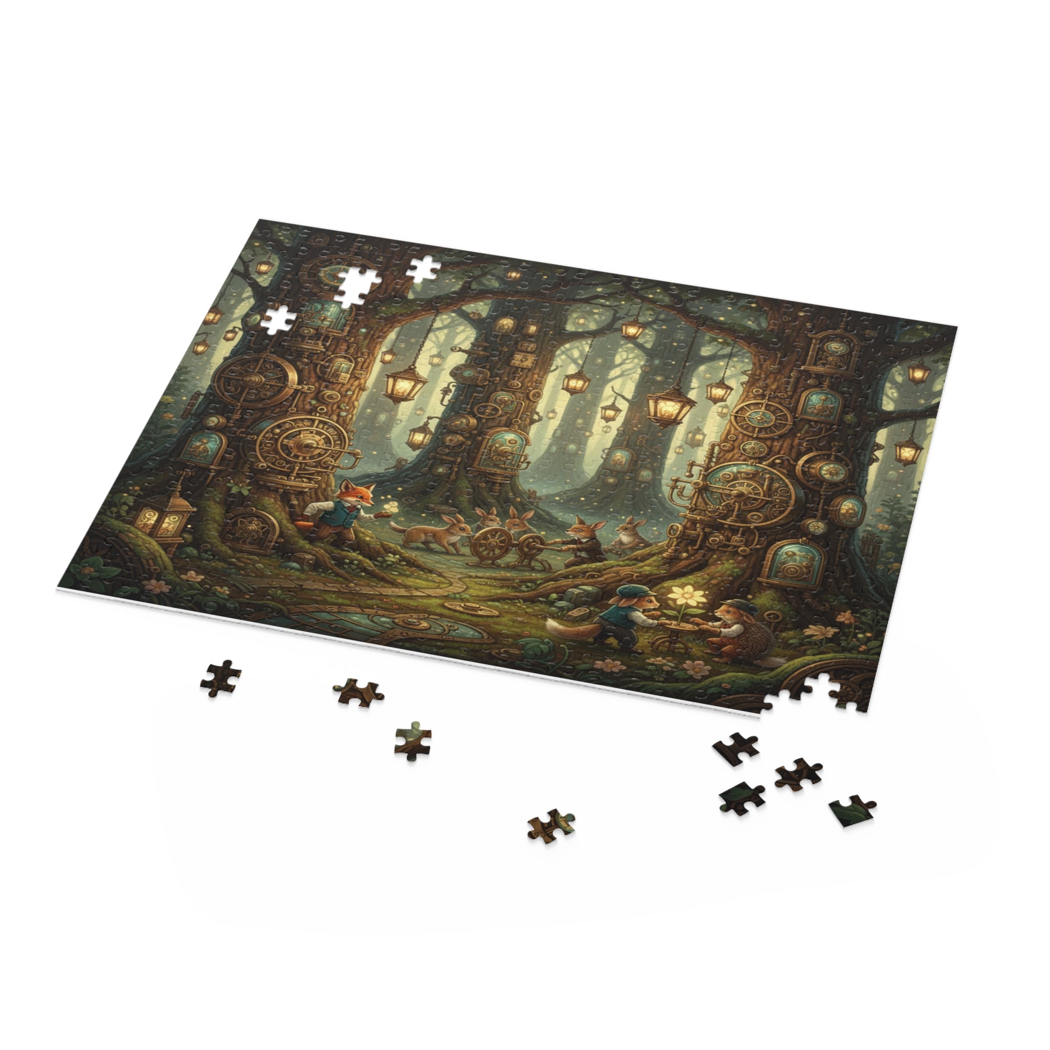 Enchanted Clockwork Forest Jigsaw Puzzle (120/252/500 pcs)