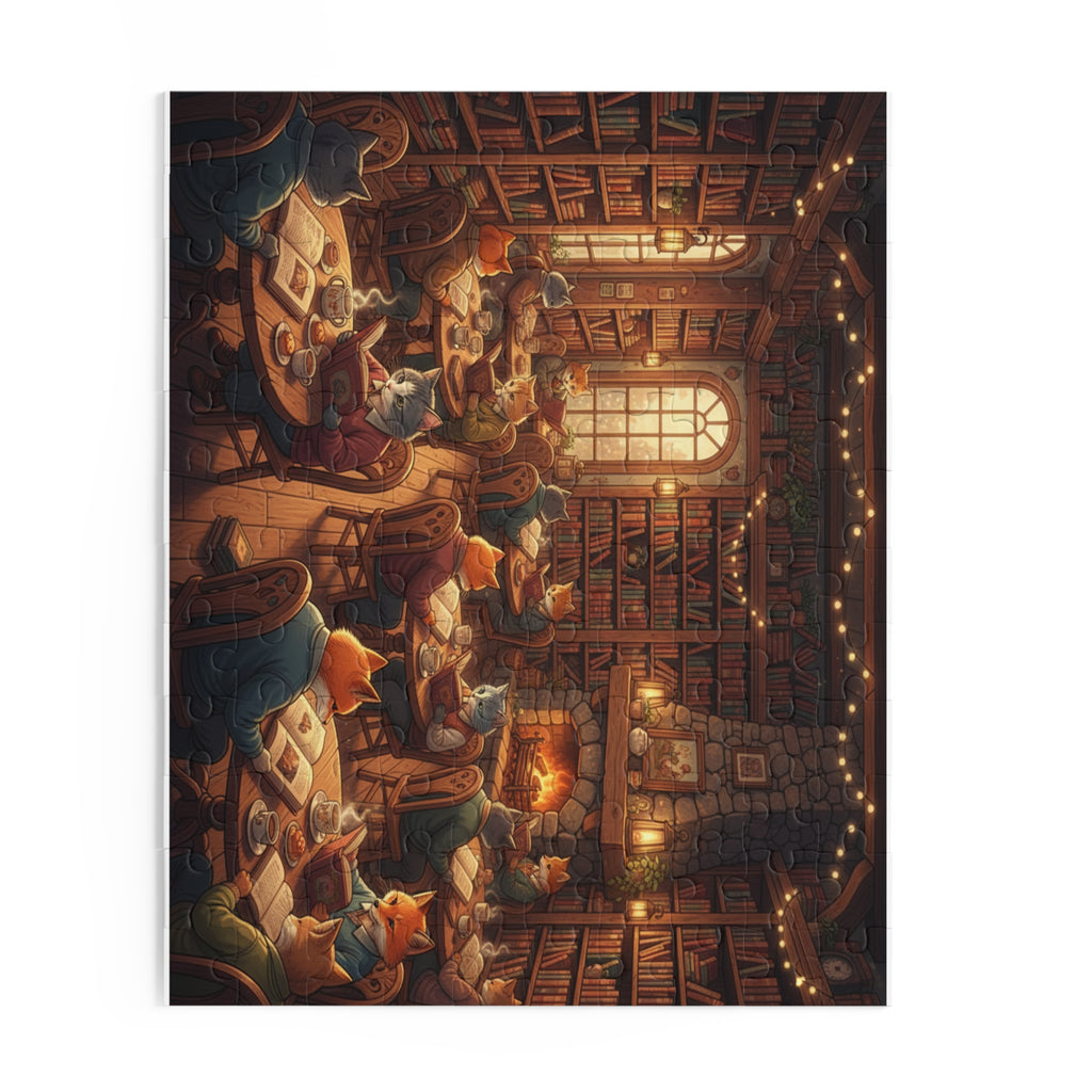 Animal Book Café Jigsaw Puzzle (120/252/500 pcs)