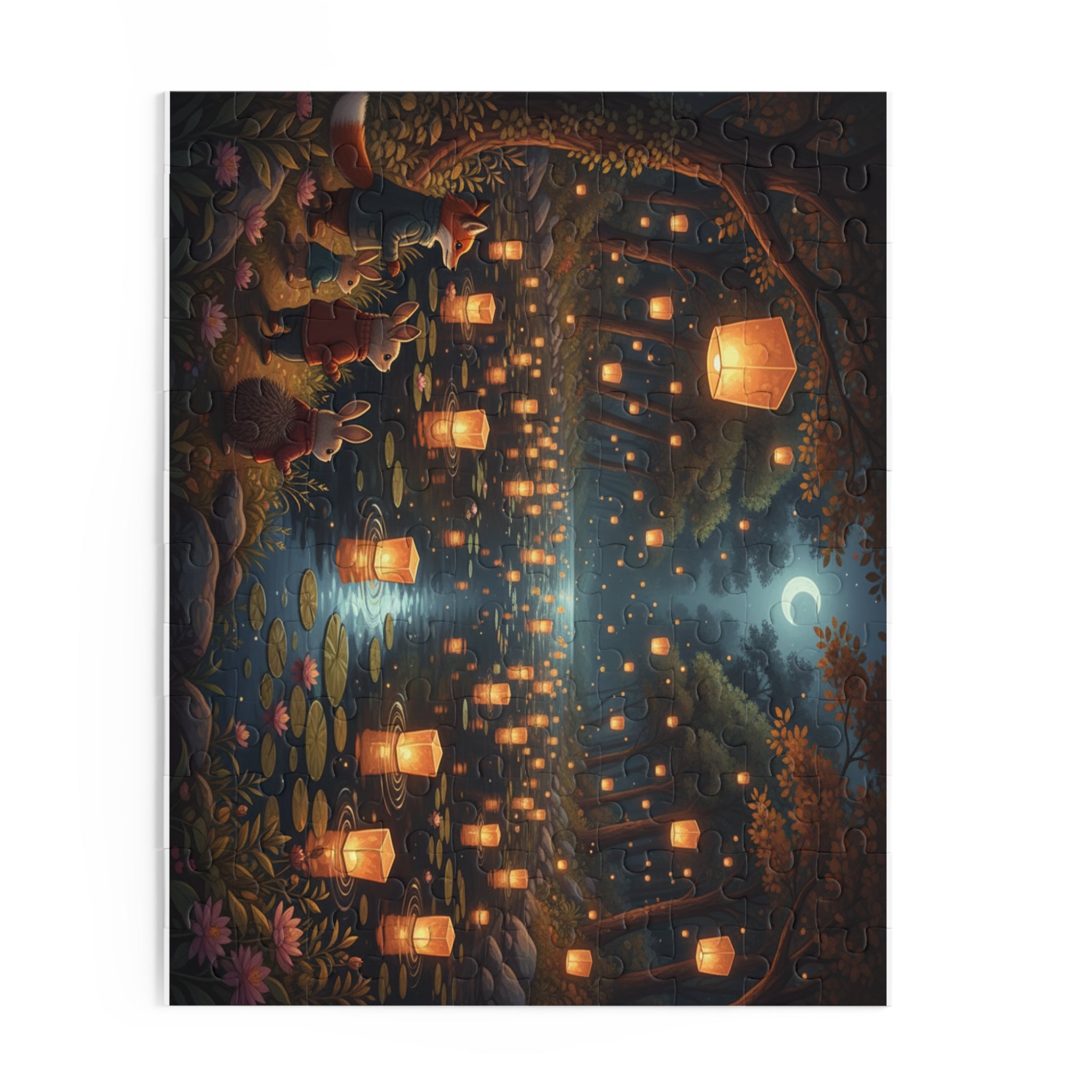 Floating Lantern Lake Jigsaw Puzzle (120/252/500 pcs)