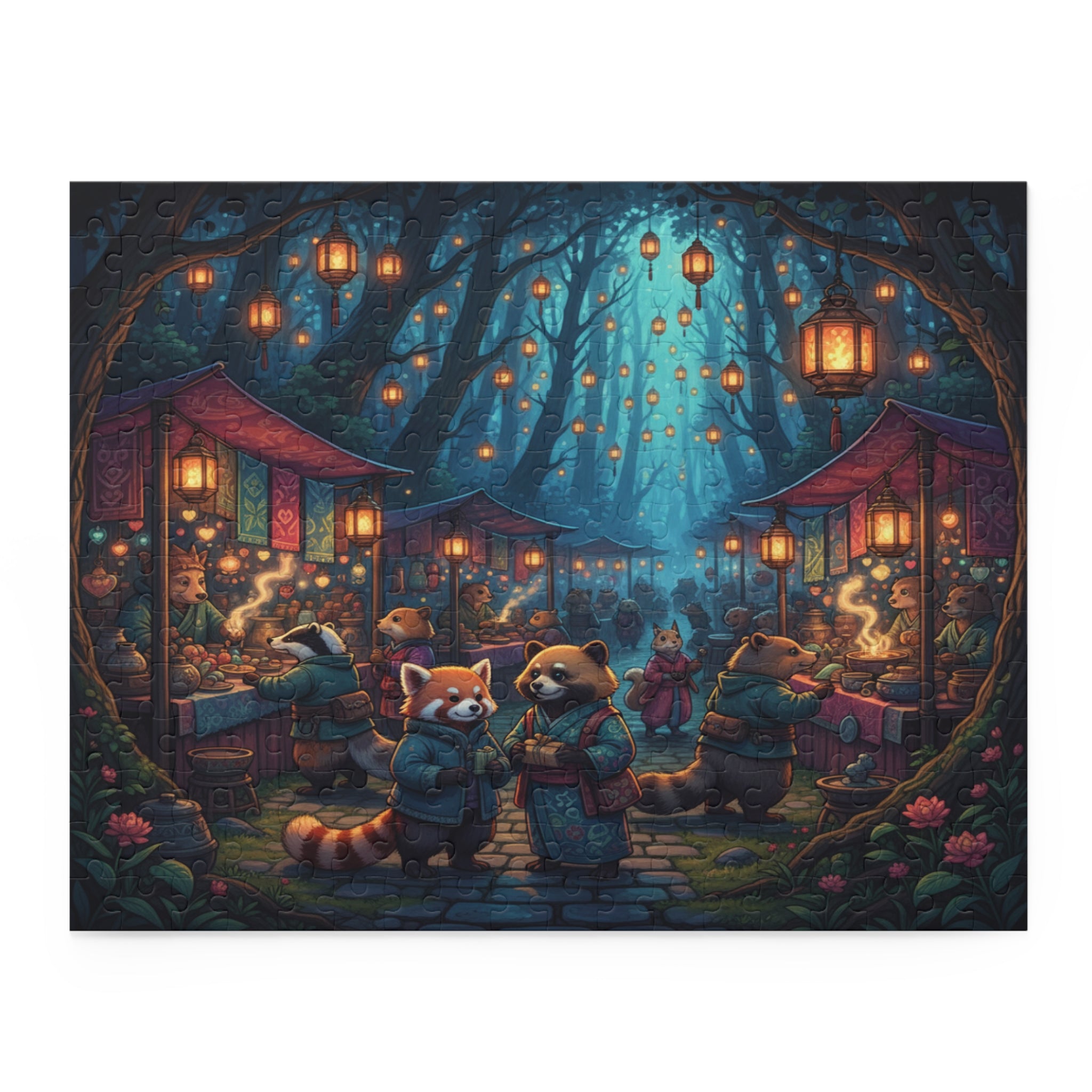 Love in the Lantern Market Jigsaw Puzzle (120/252/500 pcs)