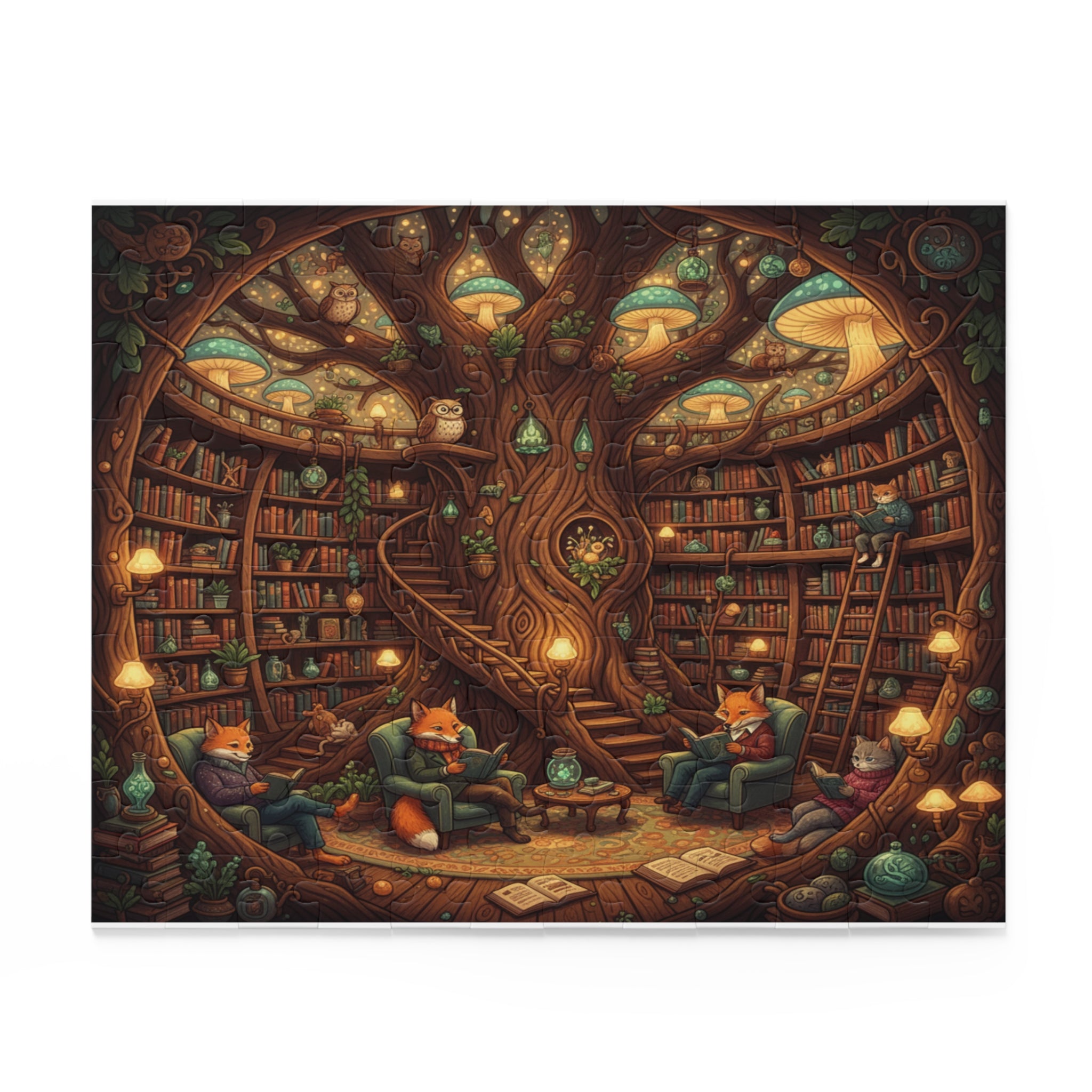 Magical Tree Library Jigsaw Puzzle (120/252/500 pcs)