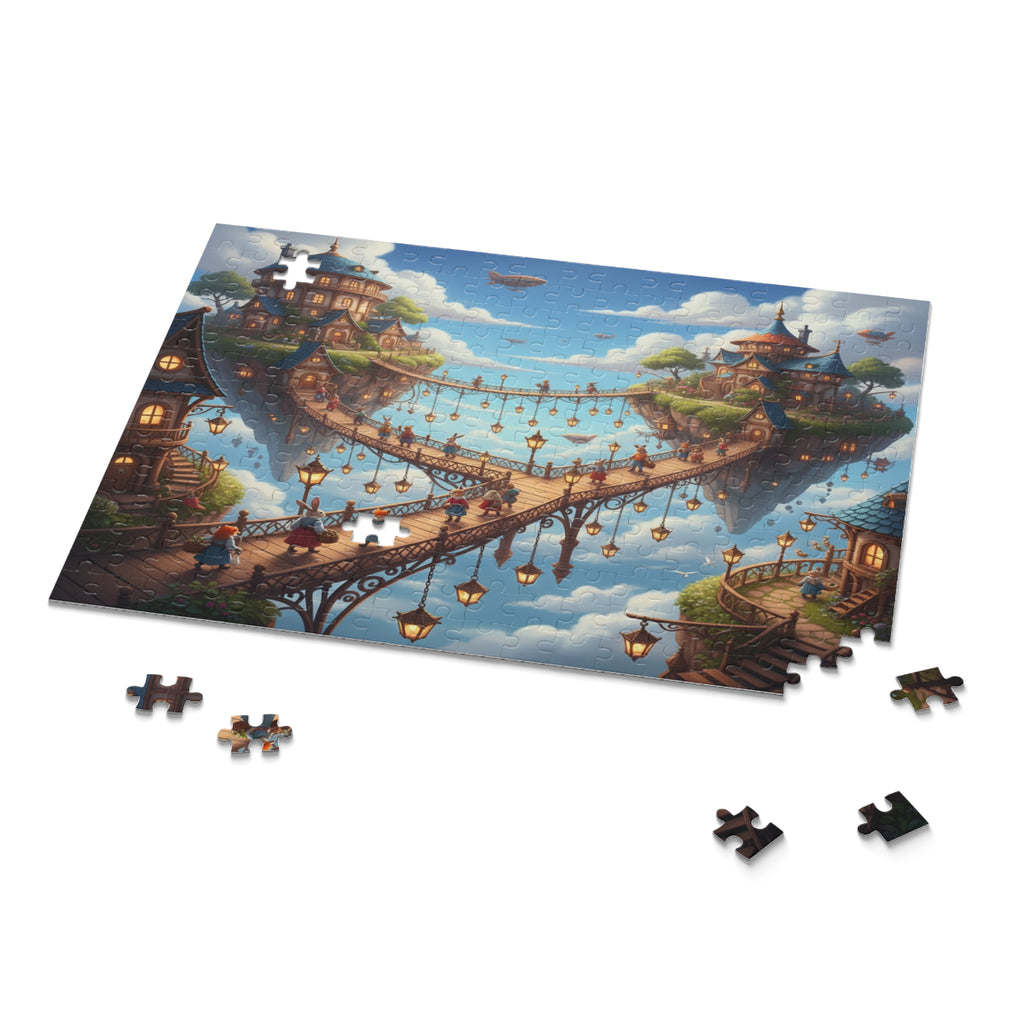 Sky Bridge Village Jigsaw Puzzle (120/252/500 pcs)