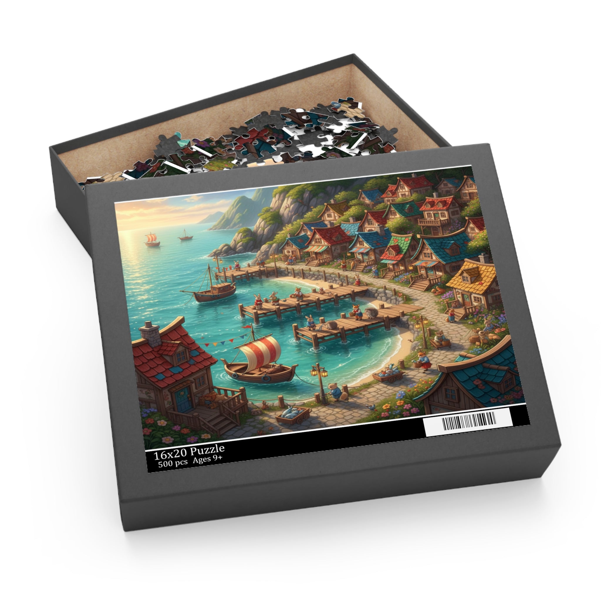 Seaside Animal Town Jigsaw Puzzle (120/252/500 pcs)