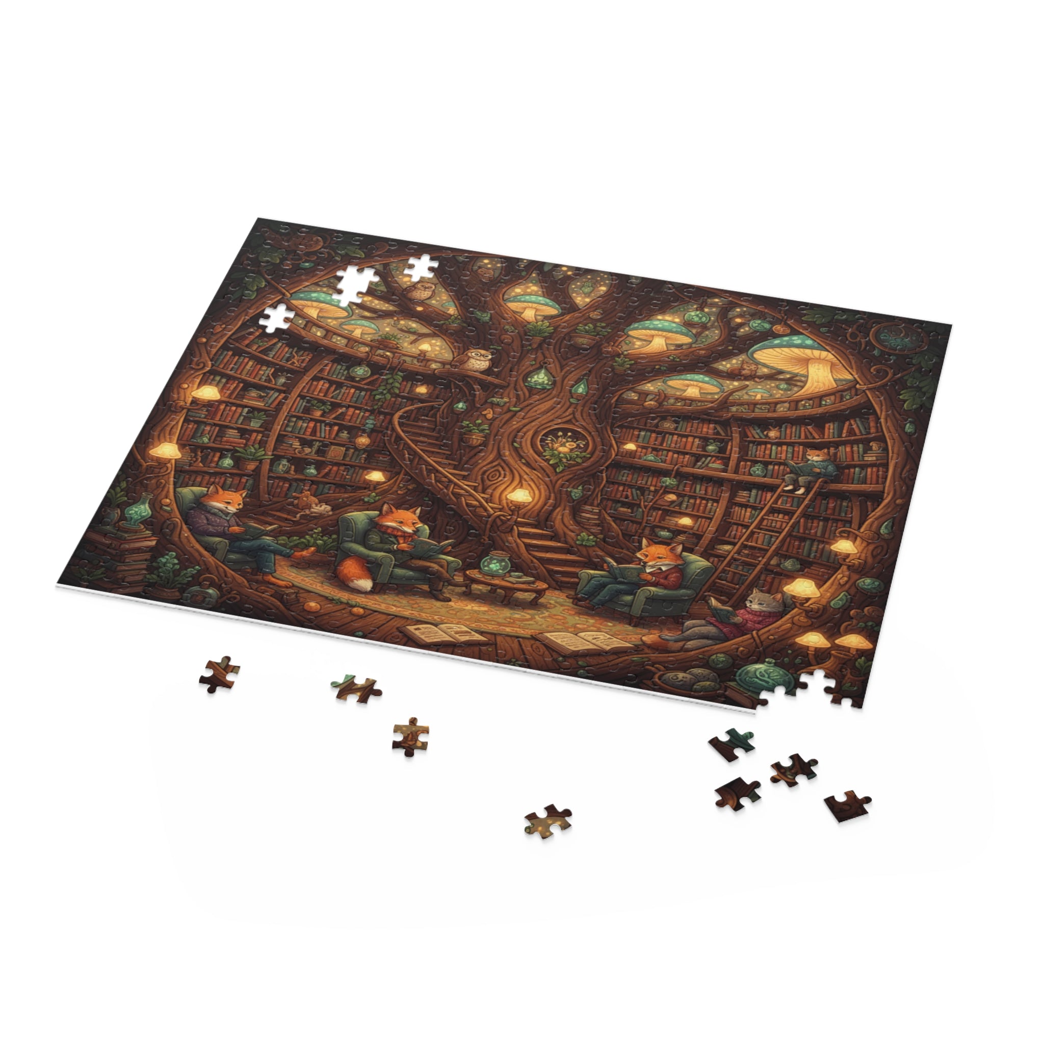 Magical Tree Library Jigsaw Puzzle (120/252/500 pcs)