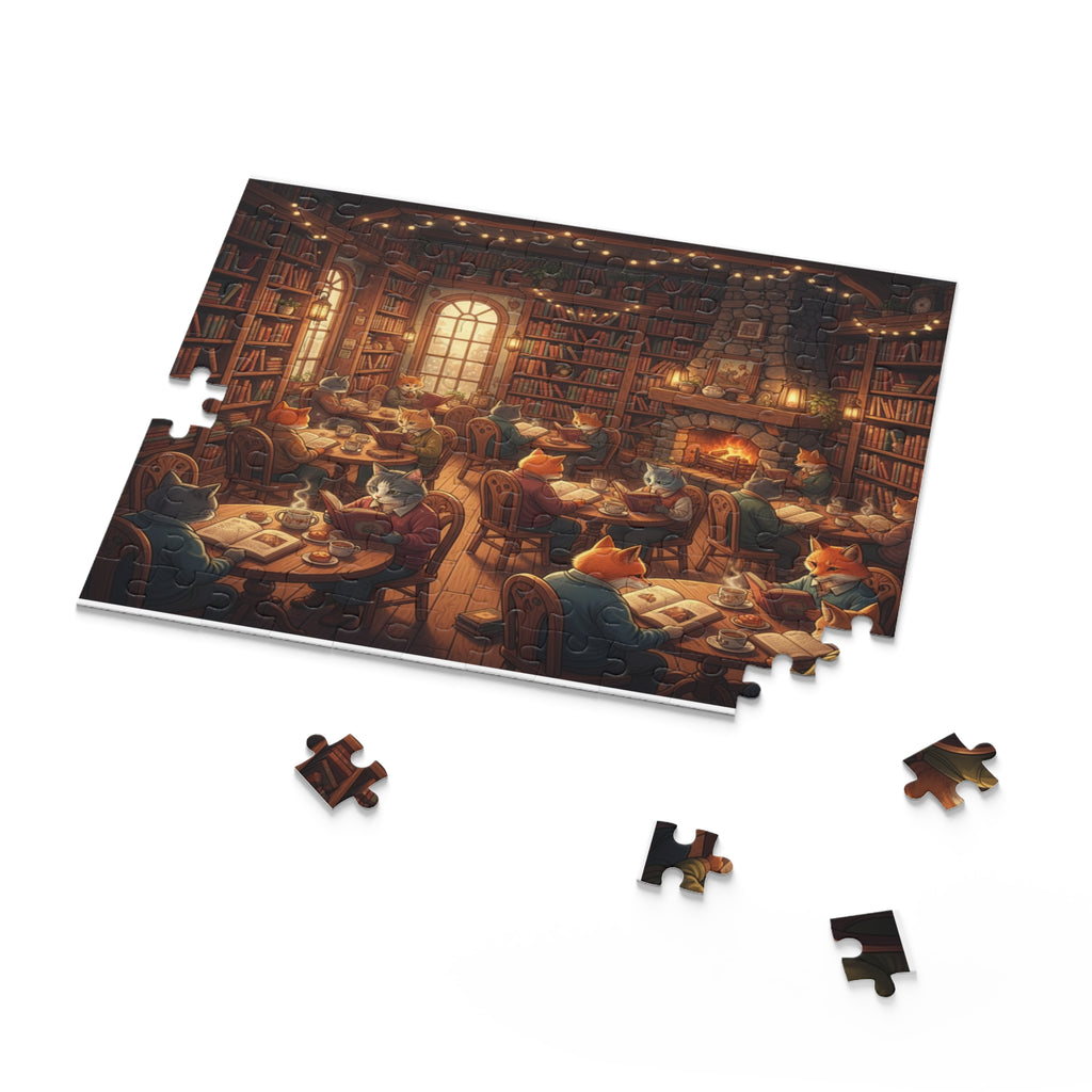 Animal Book Café Jigsaw Puzzle (120/252/500 pcs)