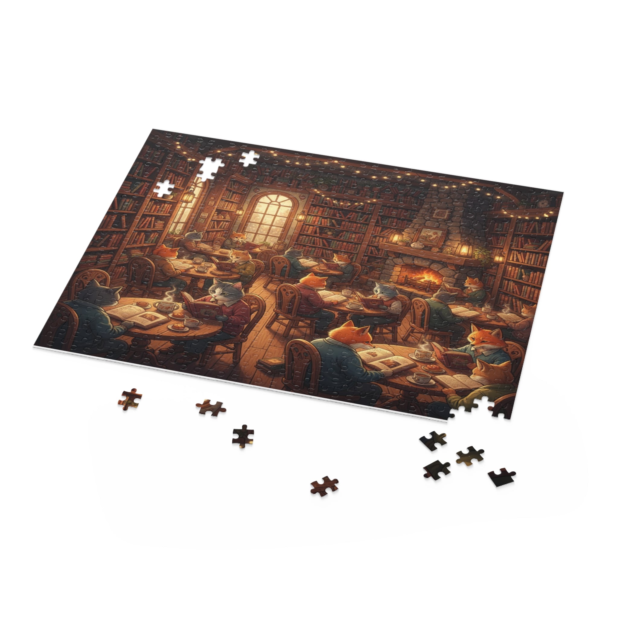 Animal Book Café Jigsaw Puzzle (120/252/500 pcs)
