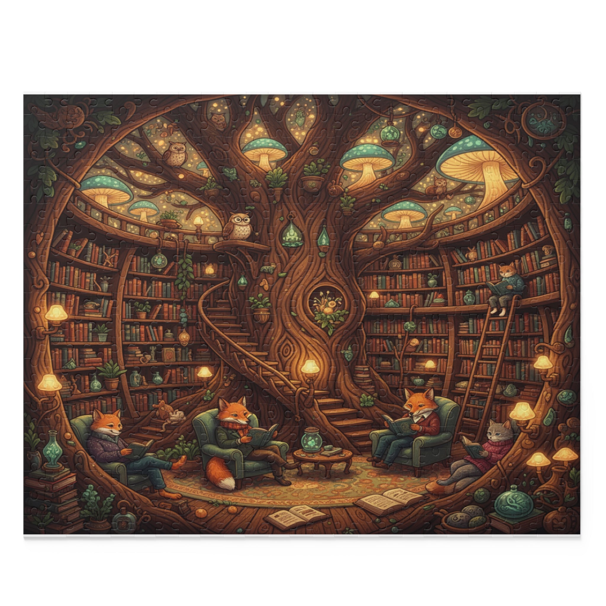 Magical Tree Library Jigsaw Puzzle (120/252/500 pcs)