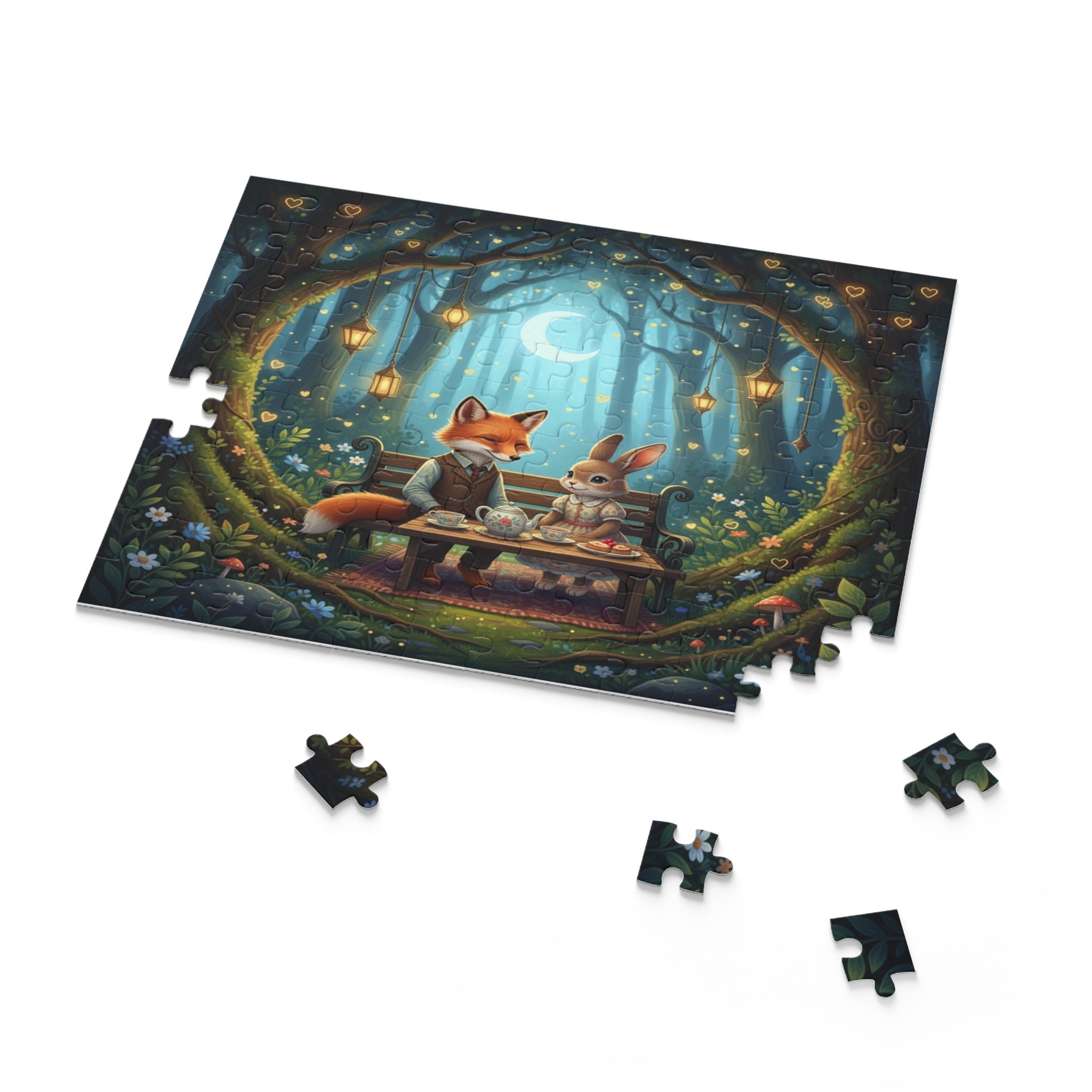 Moonlit Forest Picnic Jigsaw Puzzle (120/252/500 pcs)