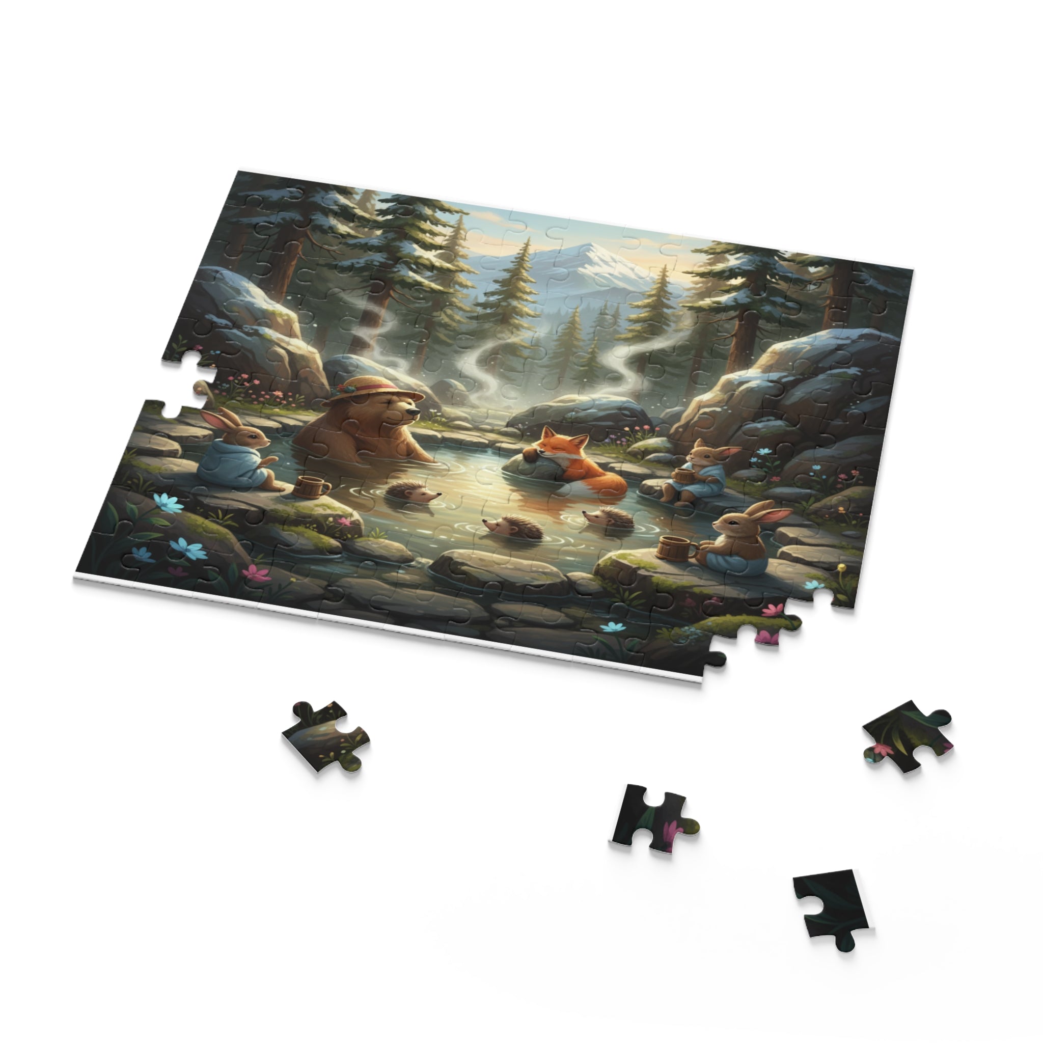 Mountain Hot Springs Jigsaw Puzzle (120/252/500 pcs)