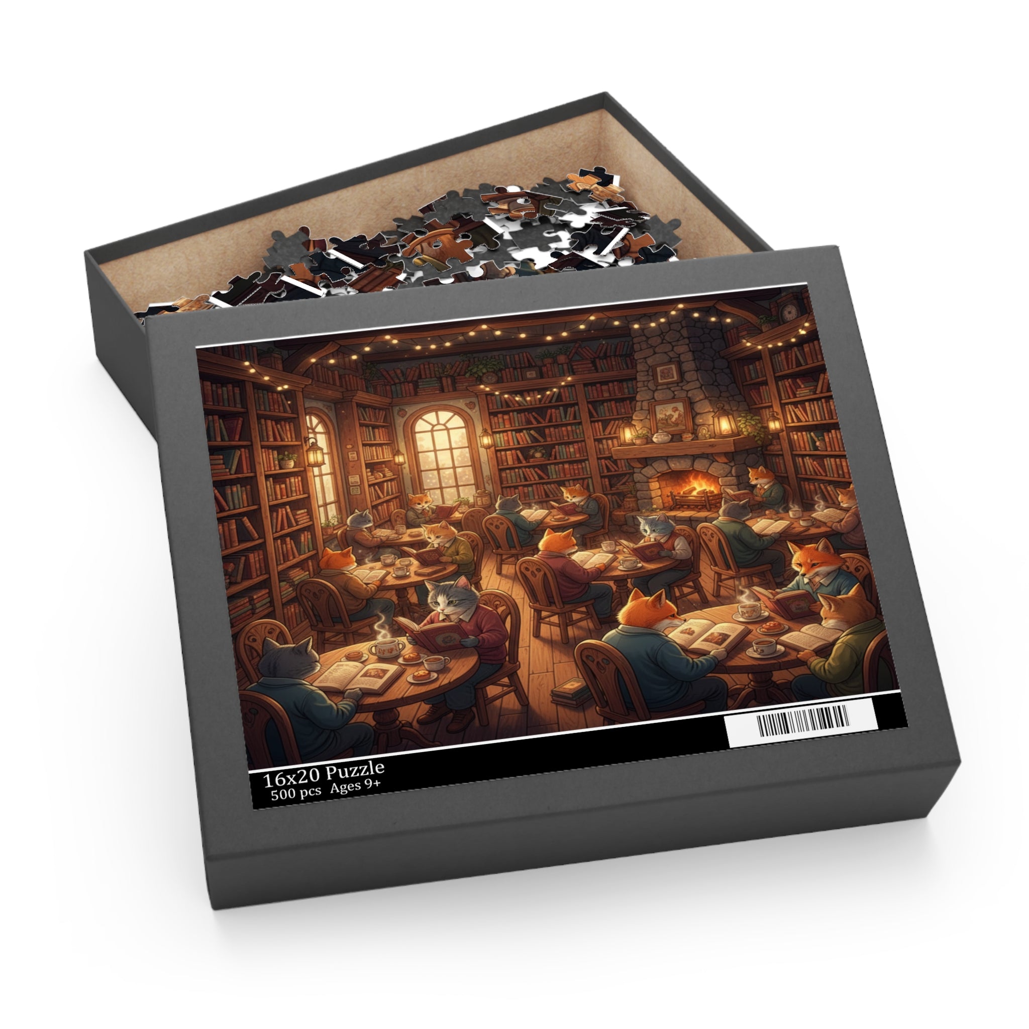 Animal Book Café Jigsaw Puzzle (120/252/500 pcs)