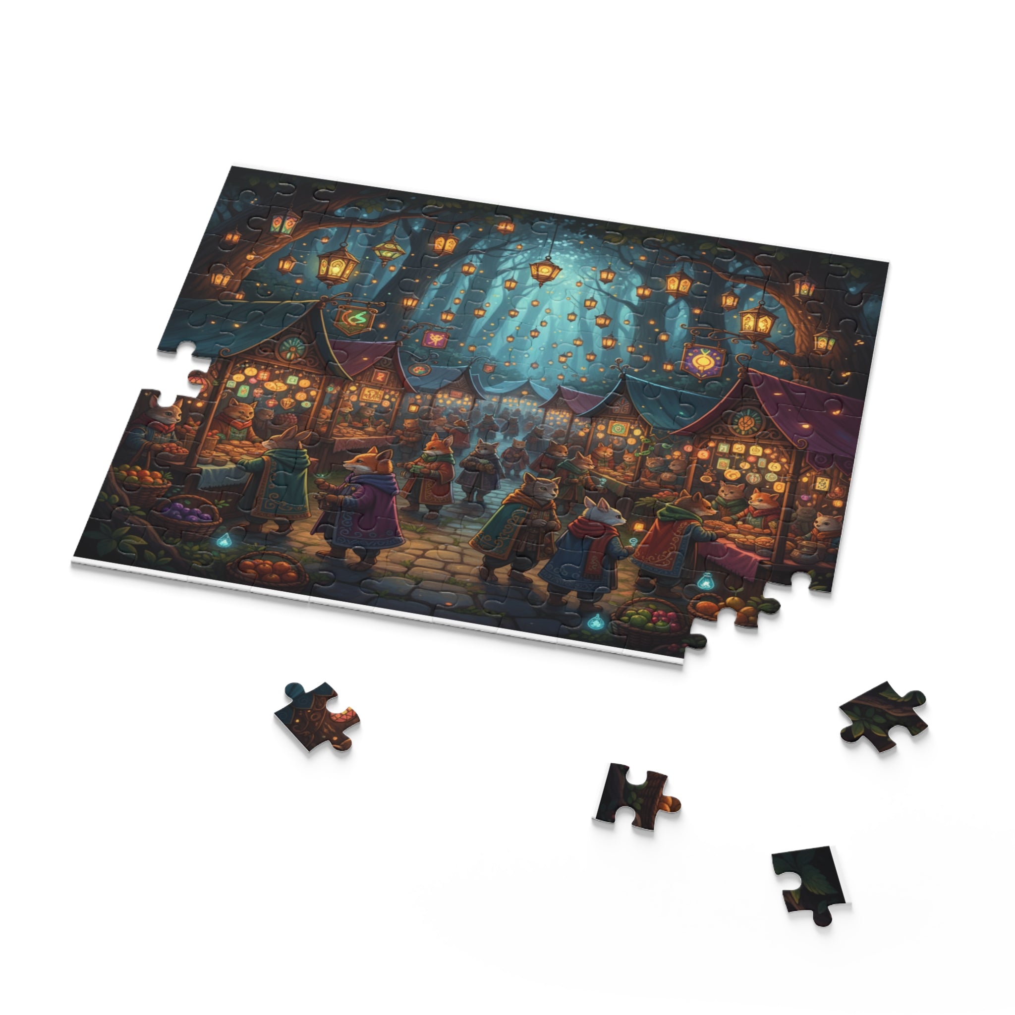 Night Market in the Woods Jigsaw Puzzle (120/252/500 pcs)