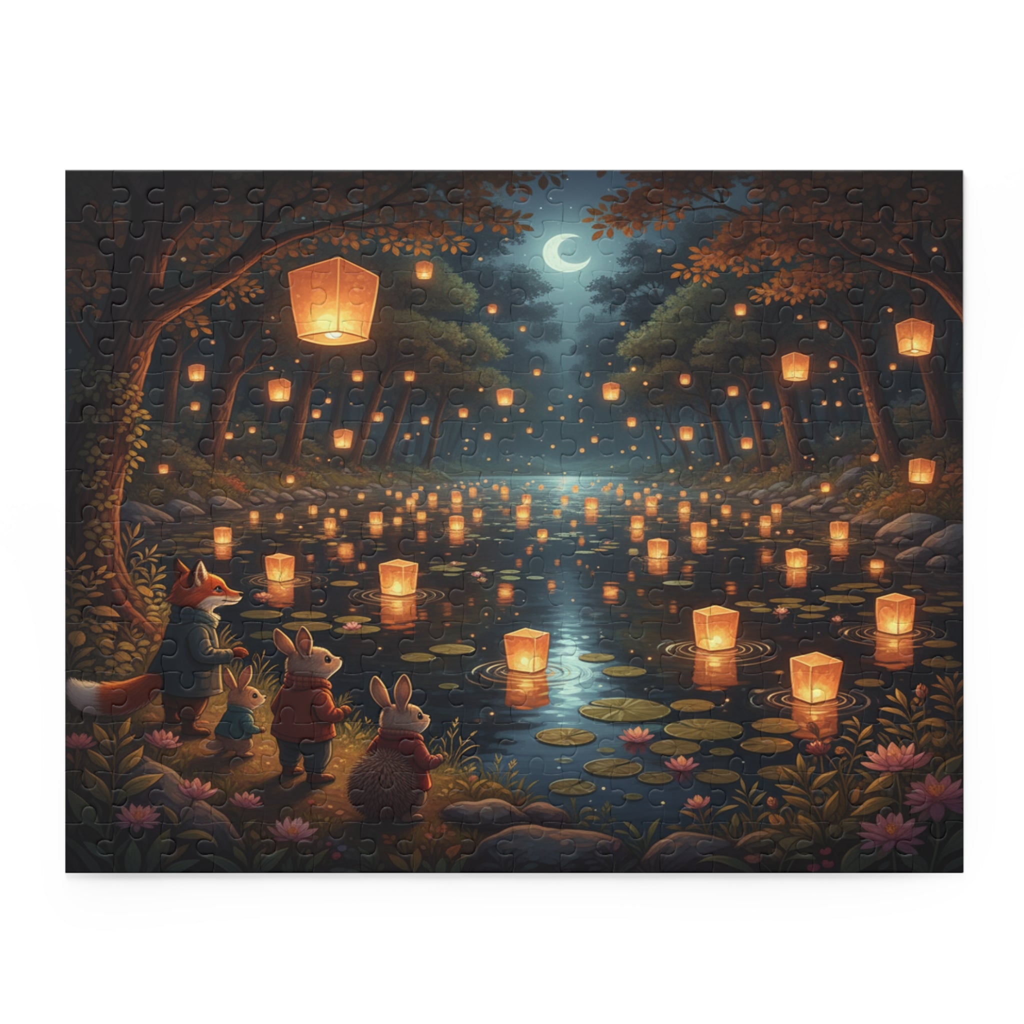 Floating Lantern Lake Jigsaw Puzzle (120/252/500 pcs)