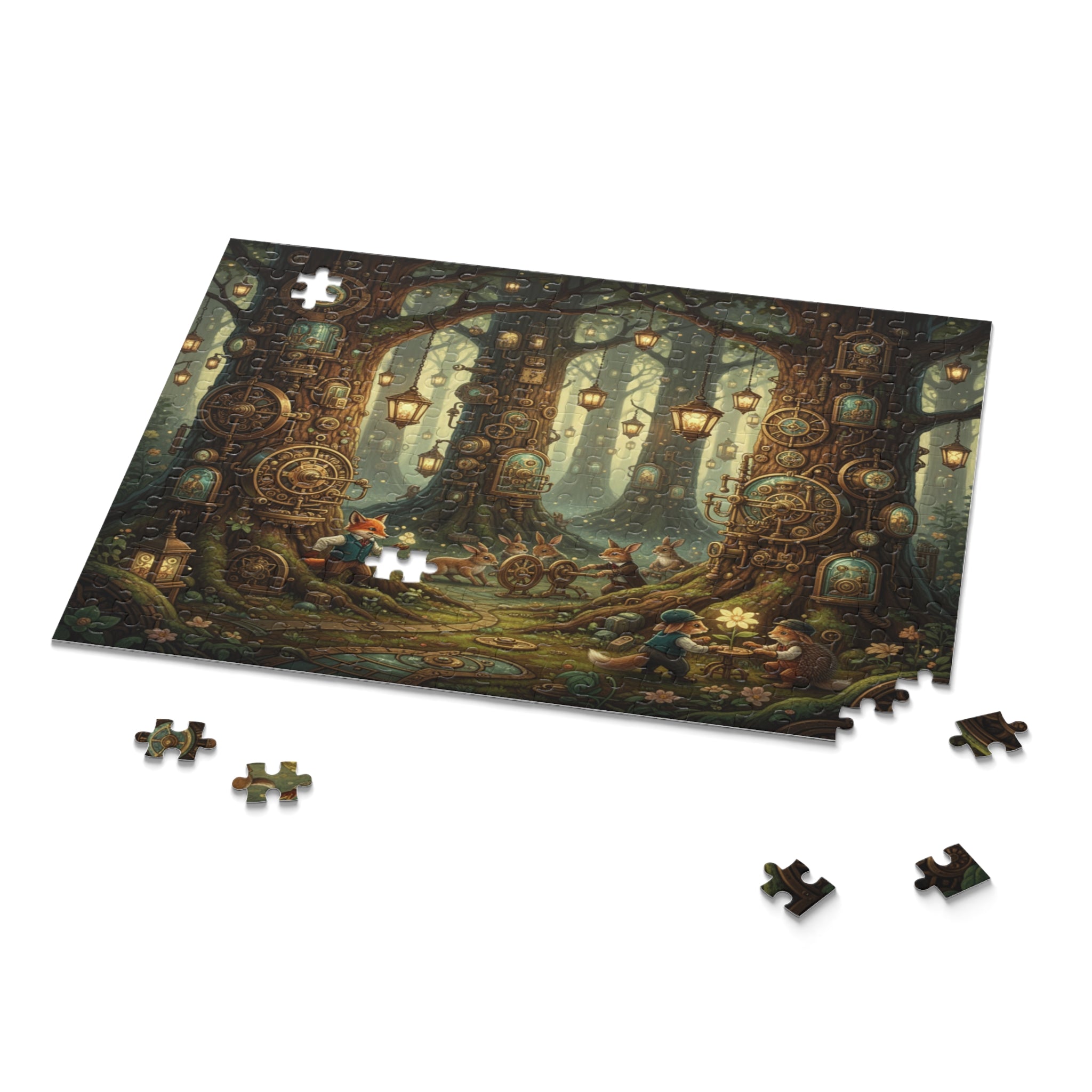 Enchanted Clockwork Forest Jigsaw Puzzle (120/252/500 pcs)