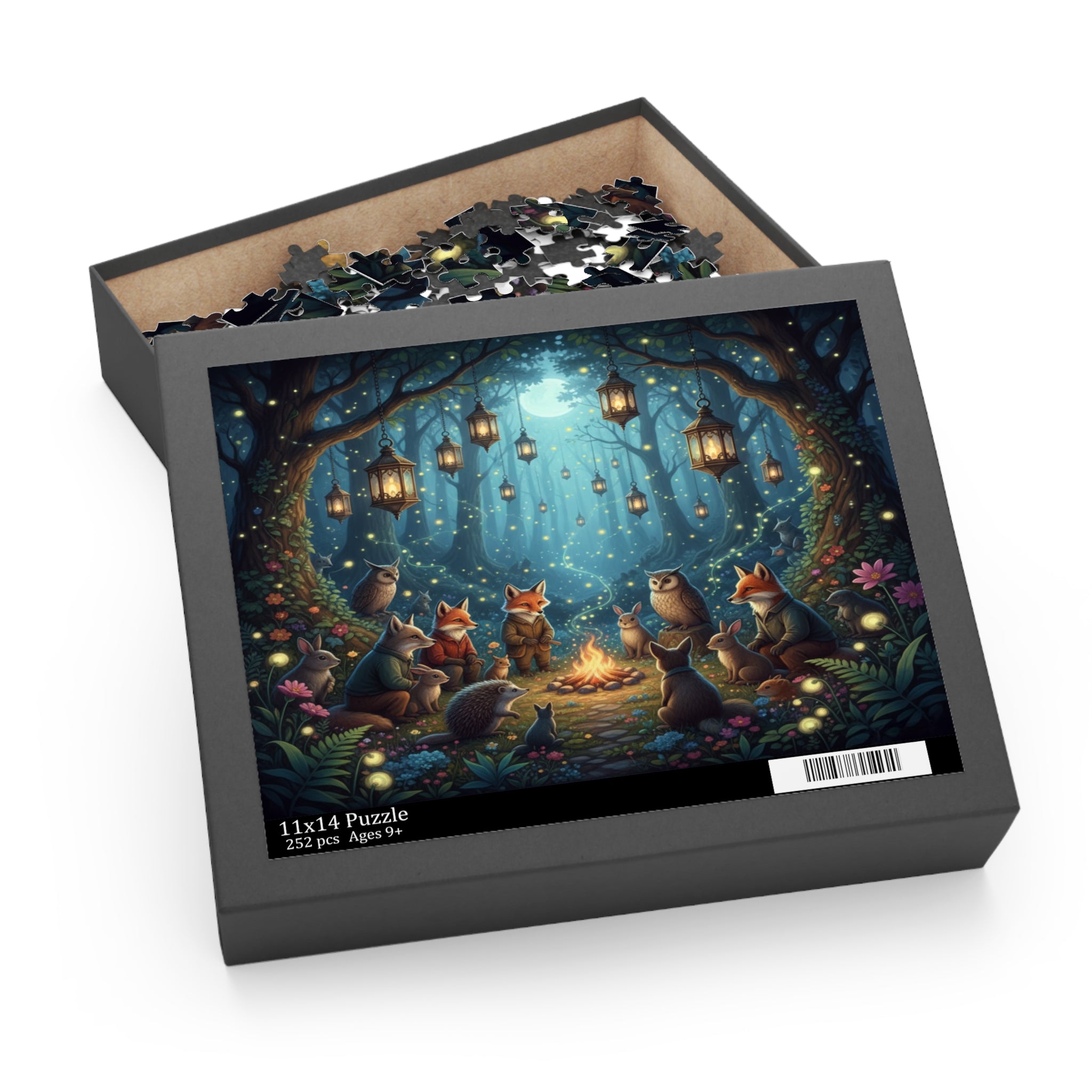 Moonlit Forest Gathering Jigsaw Puzzle (120/252/500 pcs)