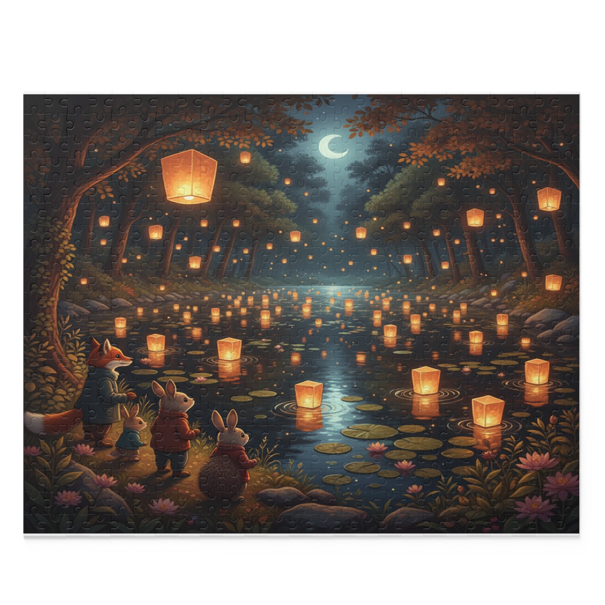 Floating Lantern Lake Jigsaw Puzzle (120/252/500 pcs)