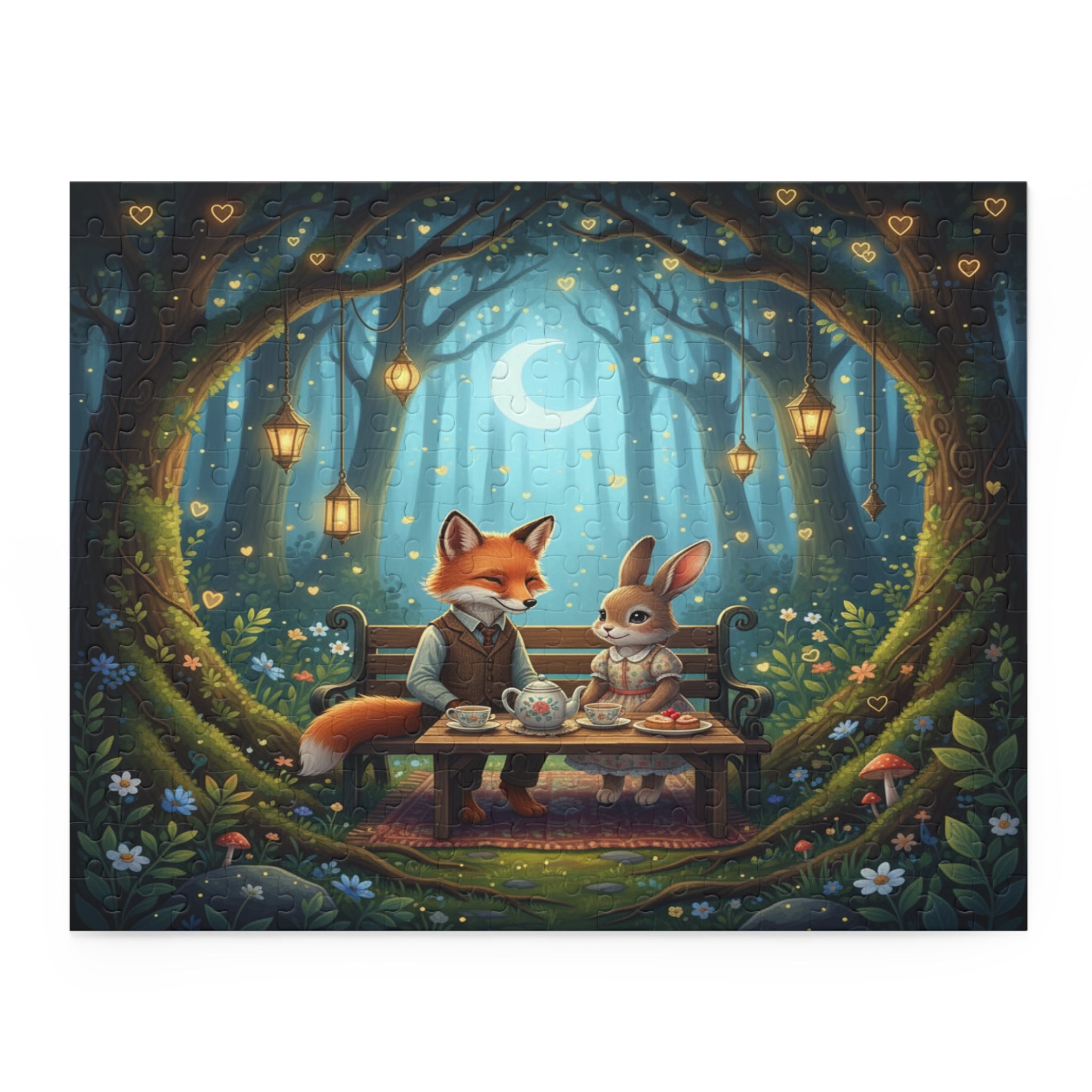 Moonlit Forest Picnic Jigsaw Puzzle (120/252/500 pcs)