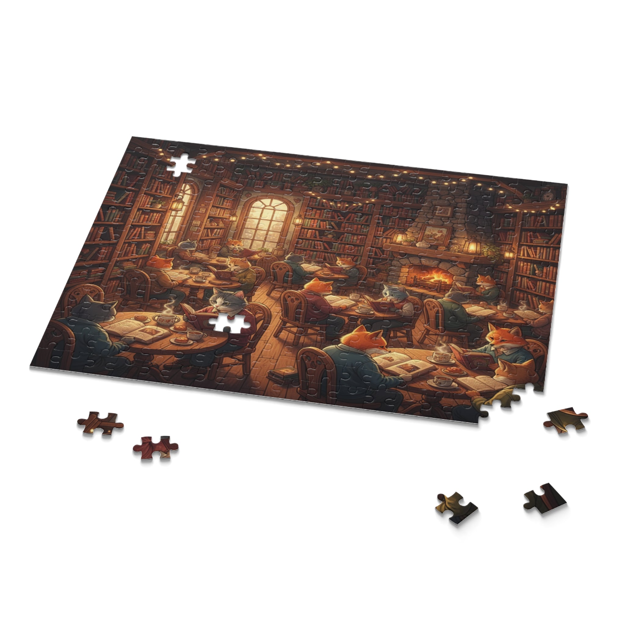 Animal Book Café Jigsaw Puzzle (120/252/500 pcs)