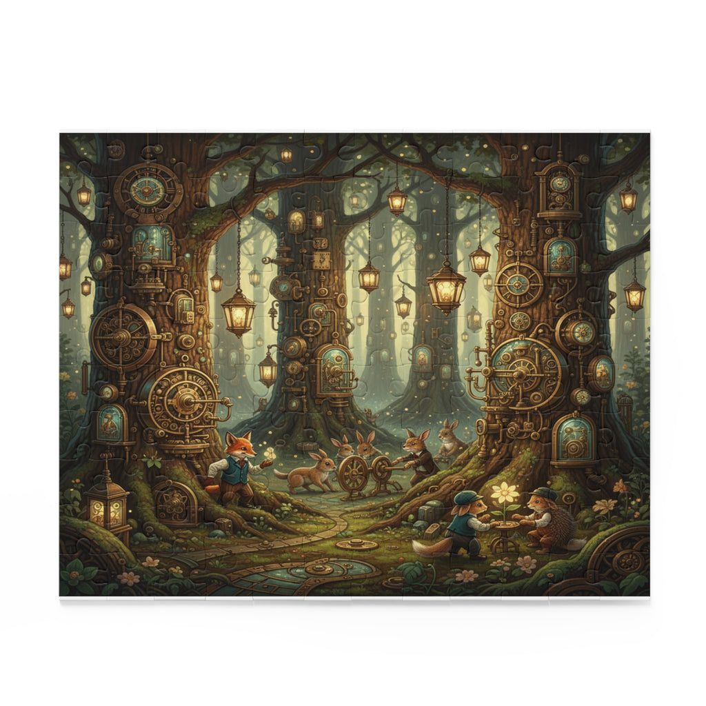 Enchanted Clockwork Forest Jigsaw Puzzle (120/252/500 pcs)