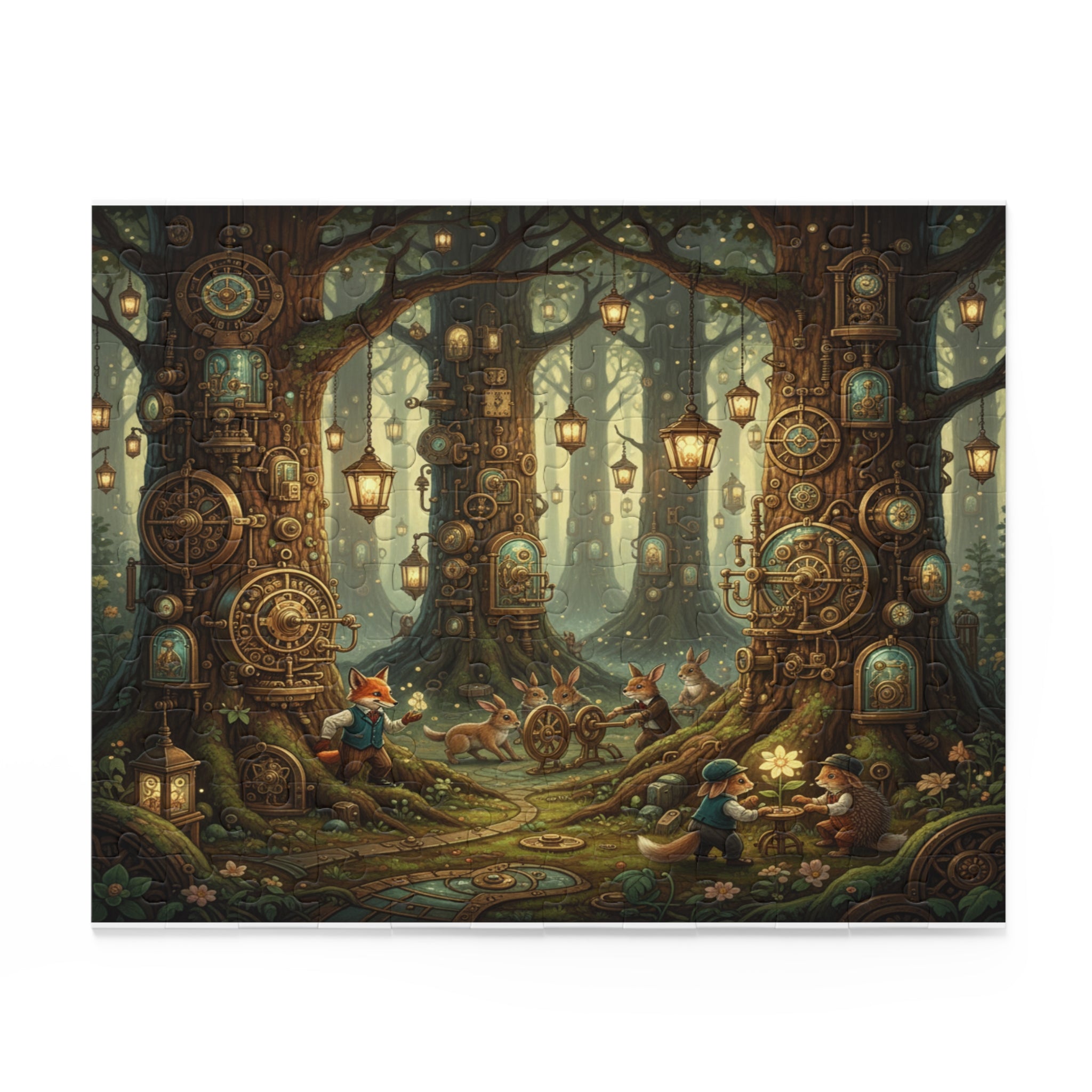 Enchanted Clockwork Forest Jigsaw Puzzle (120/252/500 pcs)