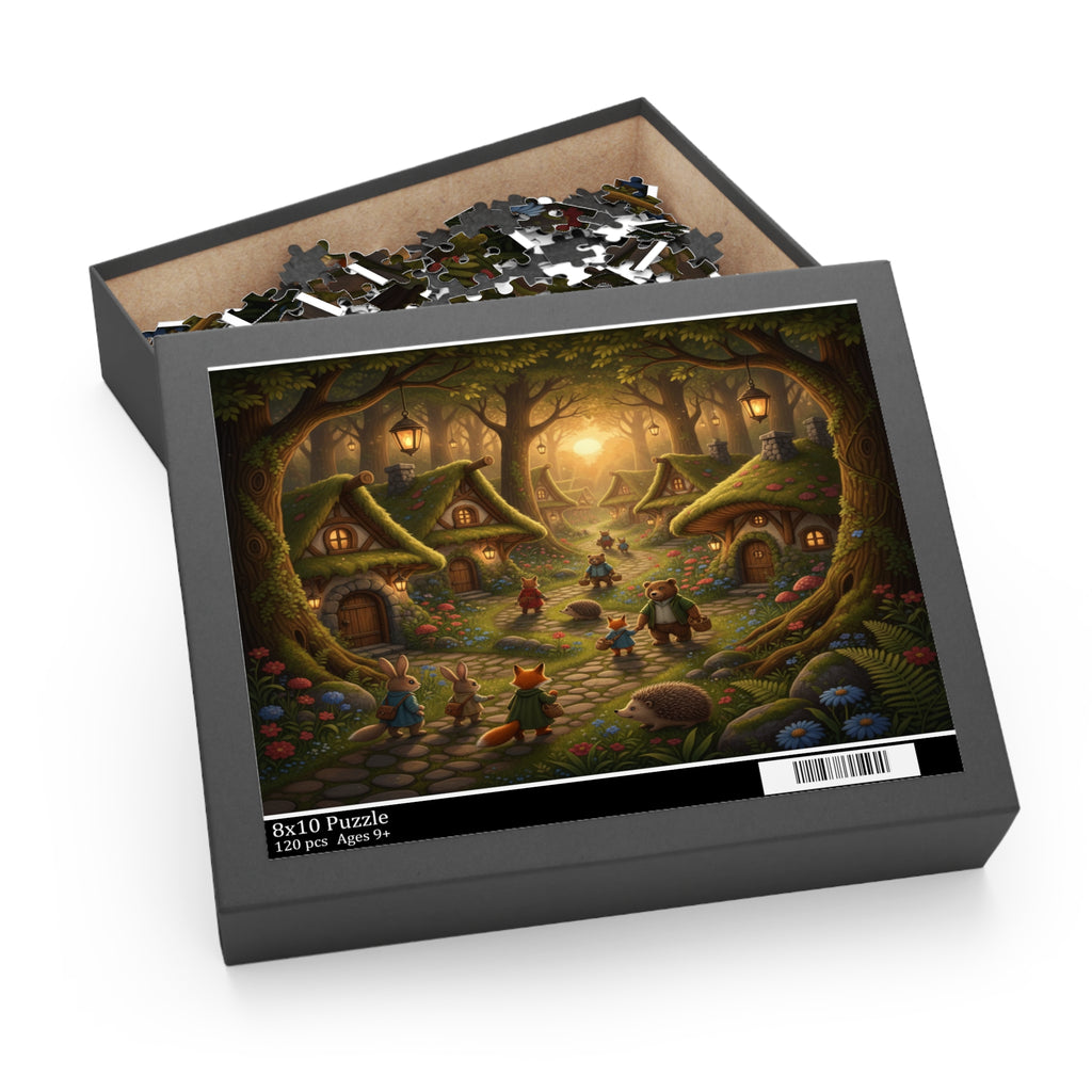 Cozy Forest Village Jigsaw Puzzle (120/252/500 pcs)