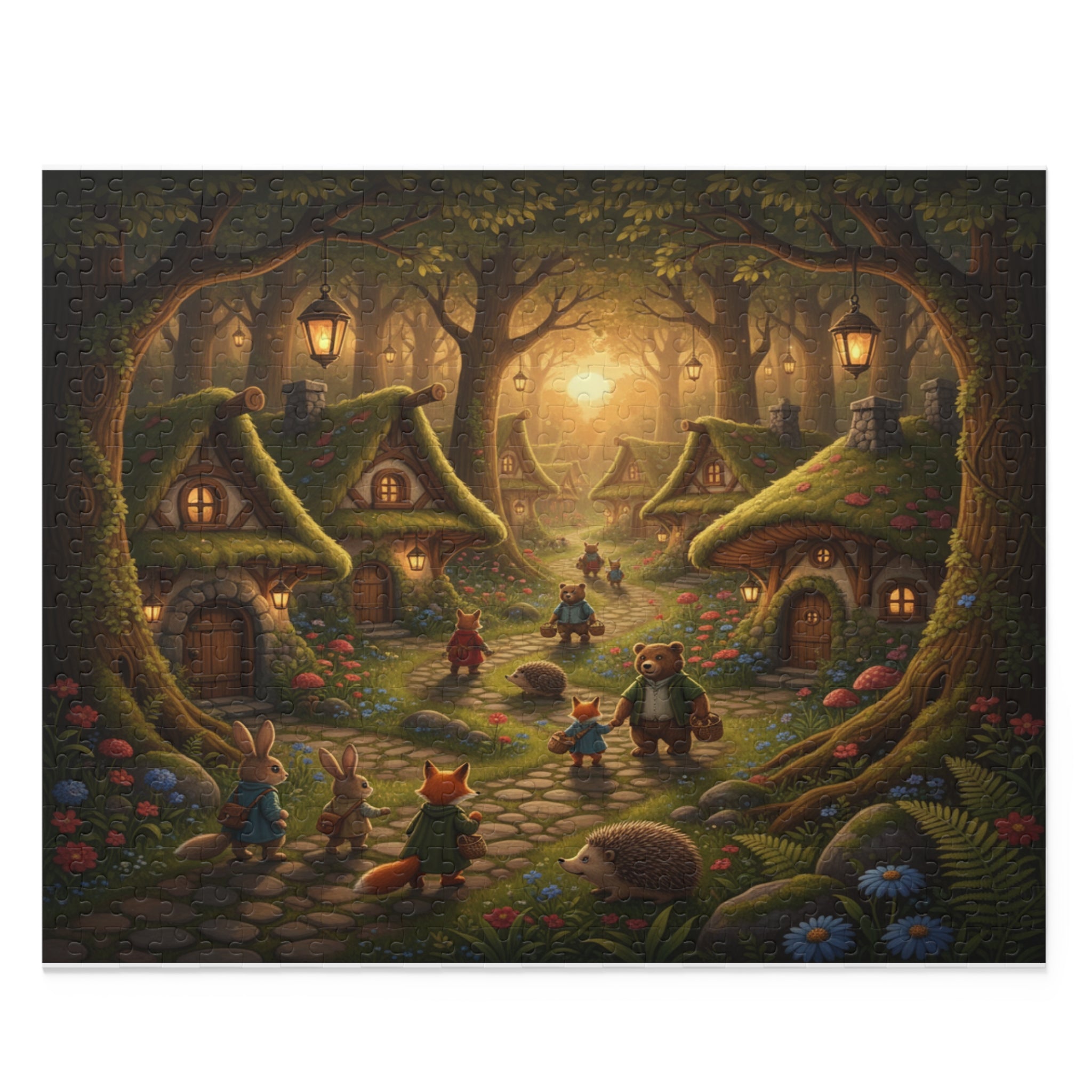 Cozy Forest Village Jigsaw Puzzle (120/252/500 pcs)