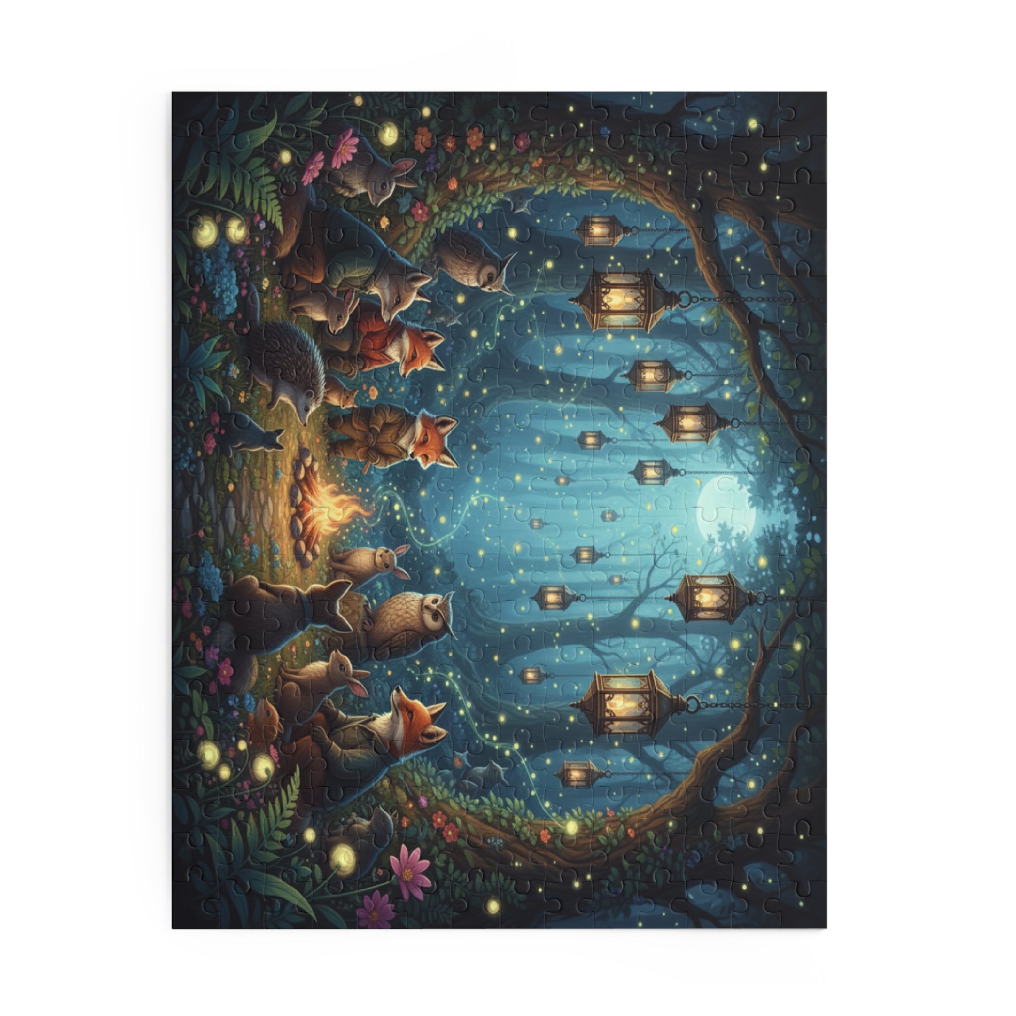 Moonlit Forest Gathering Jigsaw Puzzle (120/252/500 pcs)