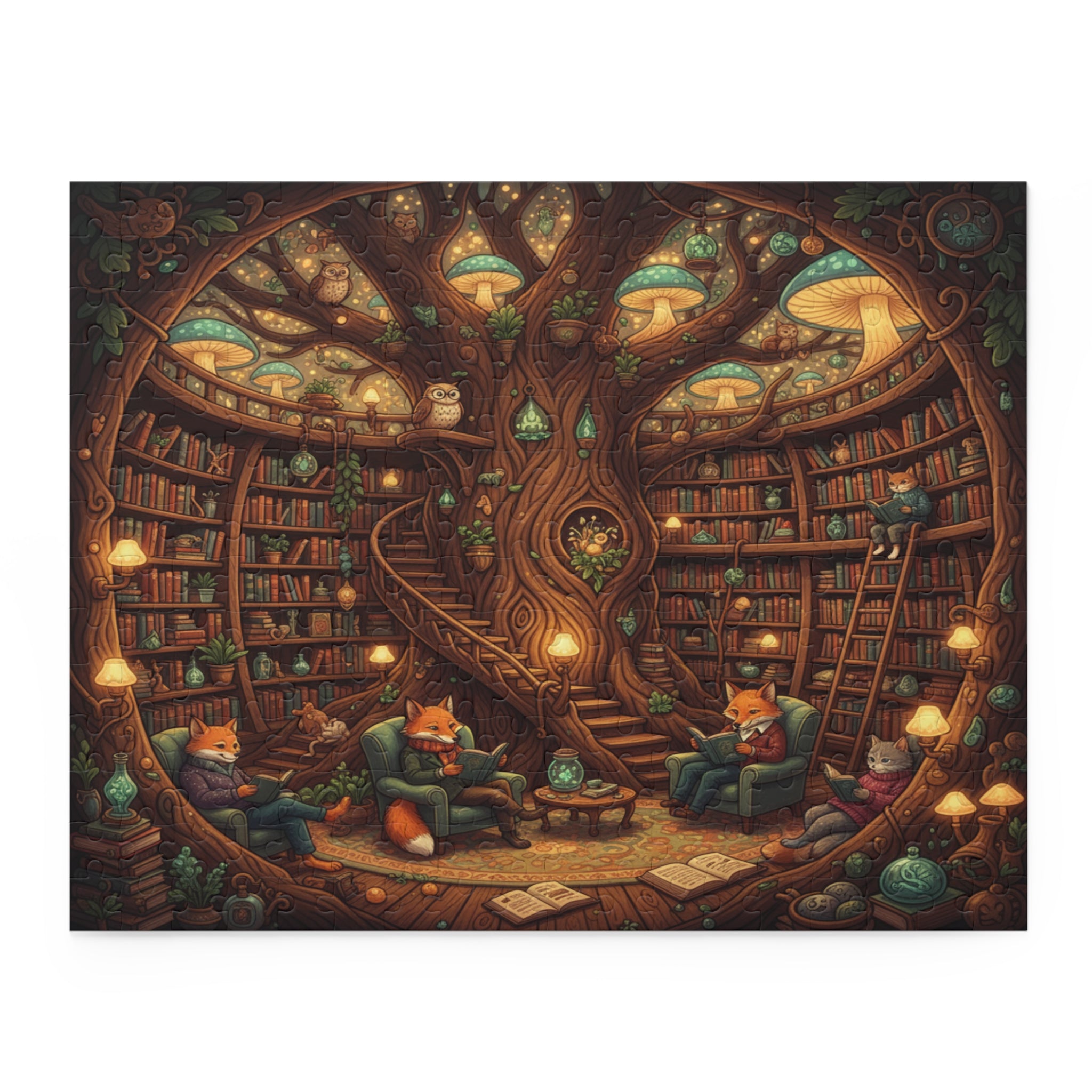 Magical Tree Library Jigsaw Puzzle (120/252/500 pcs)