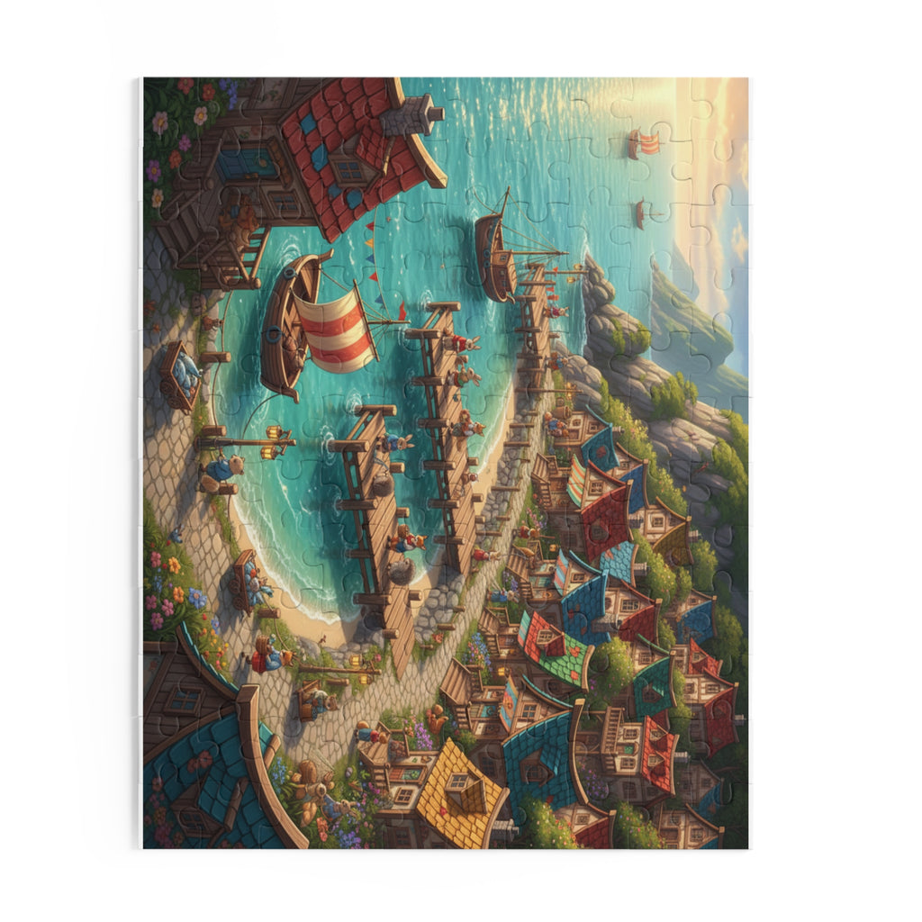 Seaside Animal Town Jigsaw Puzzle (120/252/500 pcs)