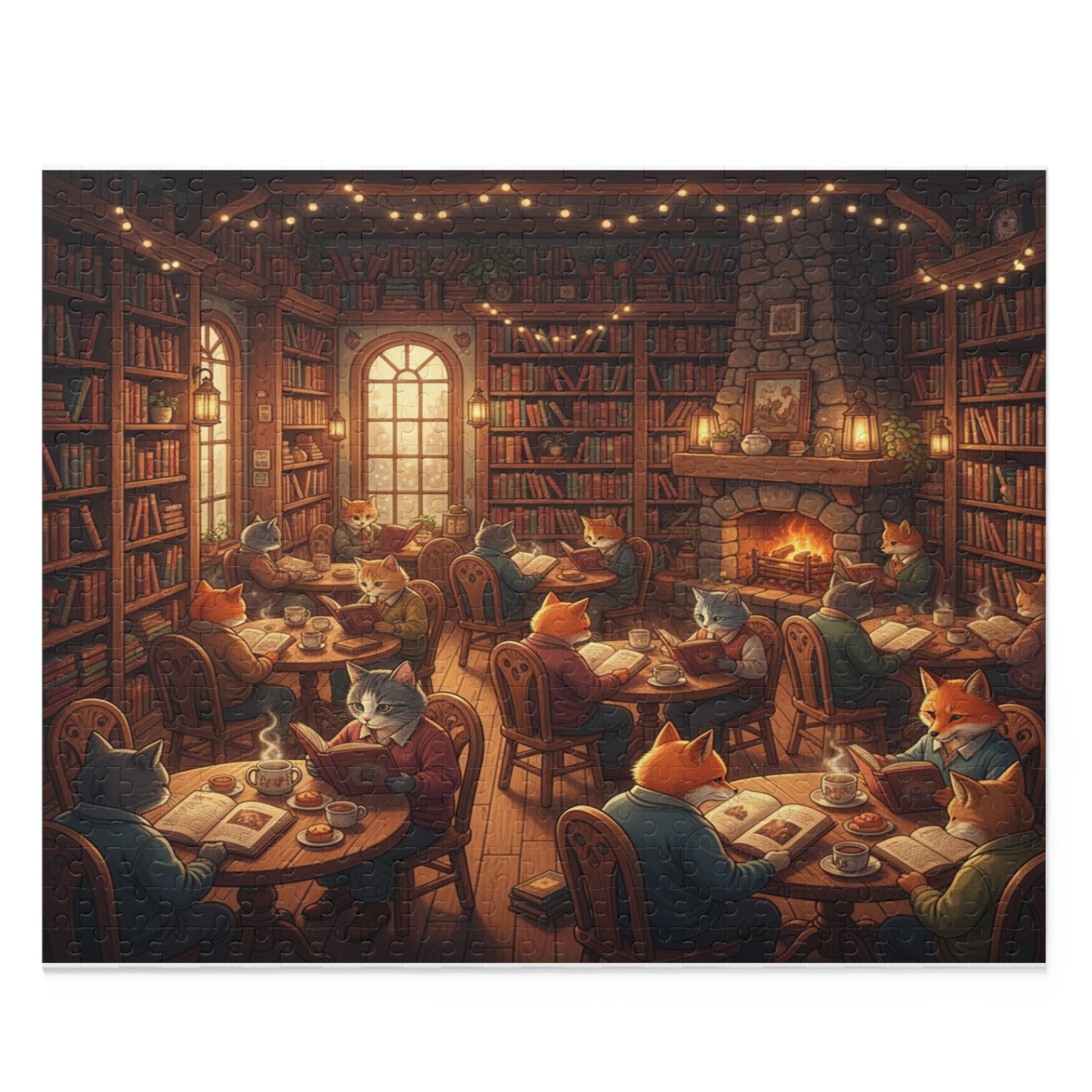 Animal Book Café Jigsaw Puzzle (120/252/500 pcs)