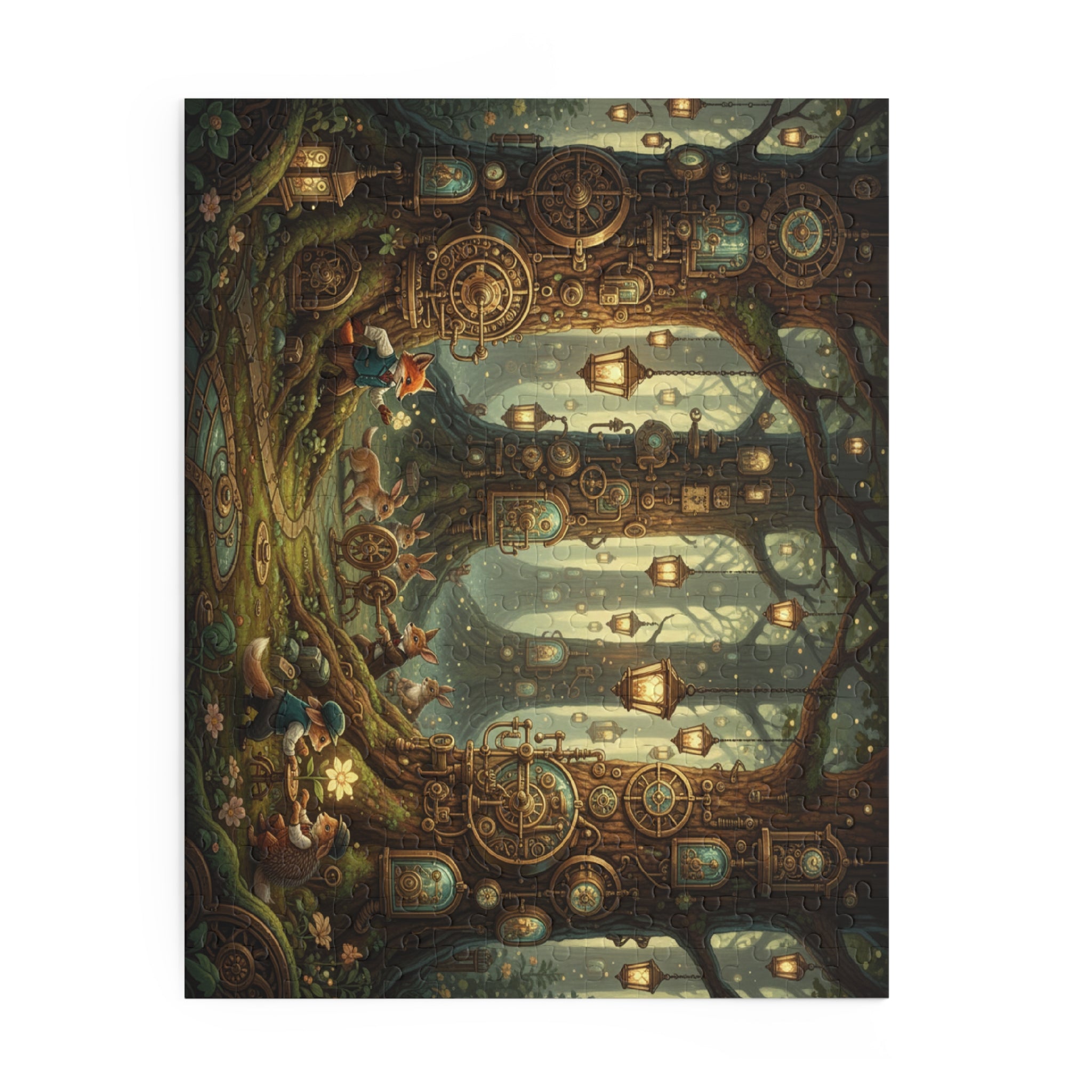 Enchanted Clockwork Forest Jigsaw Puzzle (120/252/500 pcs)