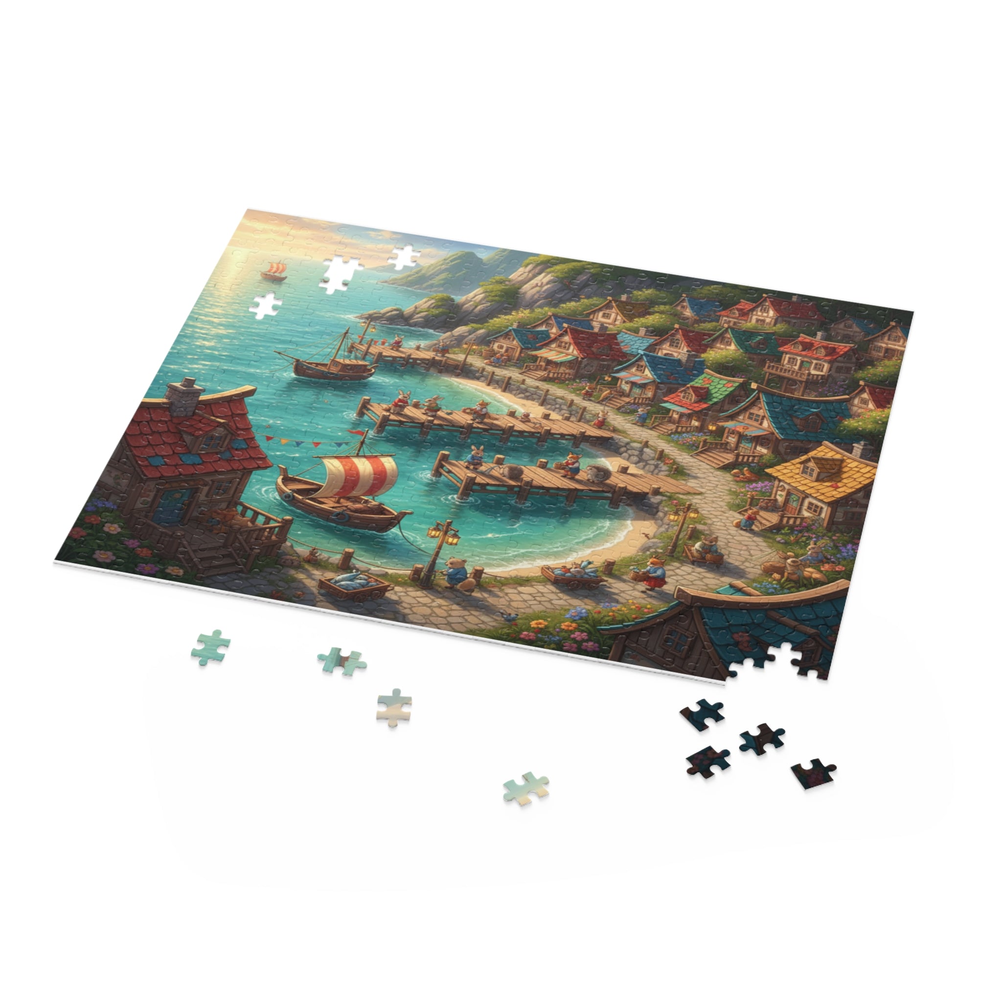 Seaside Animal Town Jigsaw Puzzle (120/252/500 pcs)