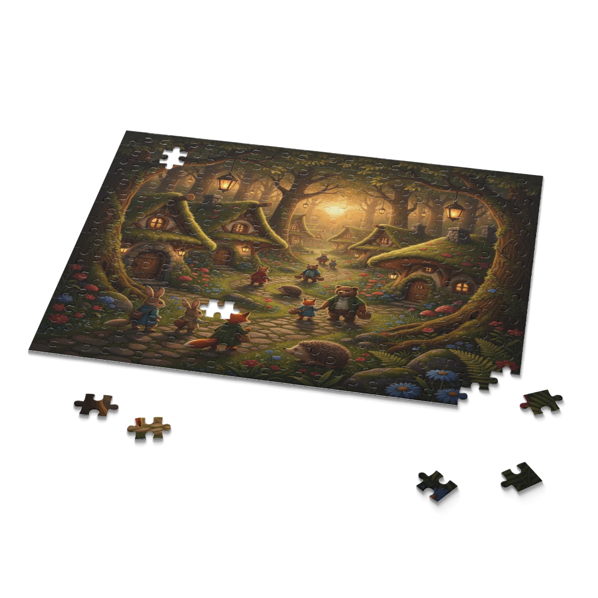 Cozy Forest Village Jigsaw Puzzle (120/252/500 pcs)