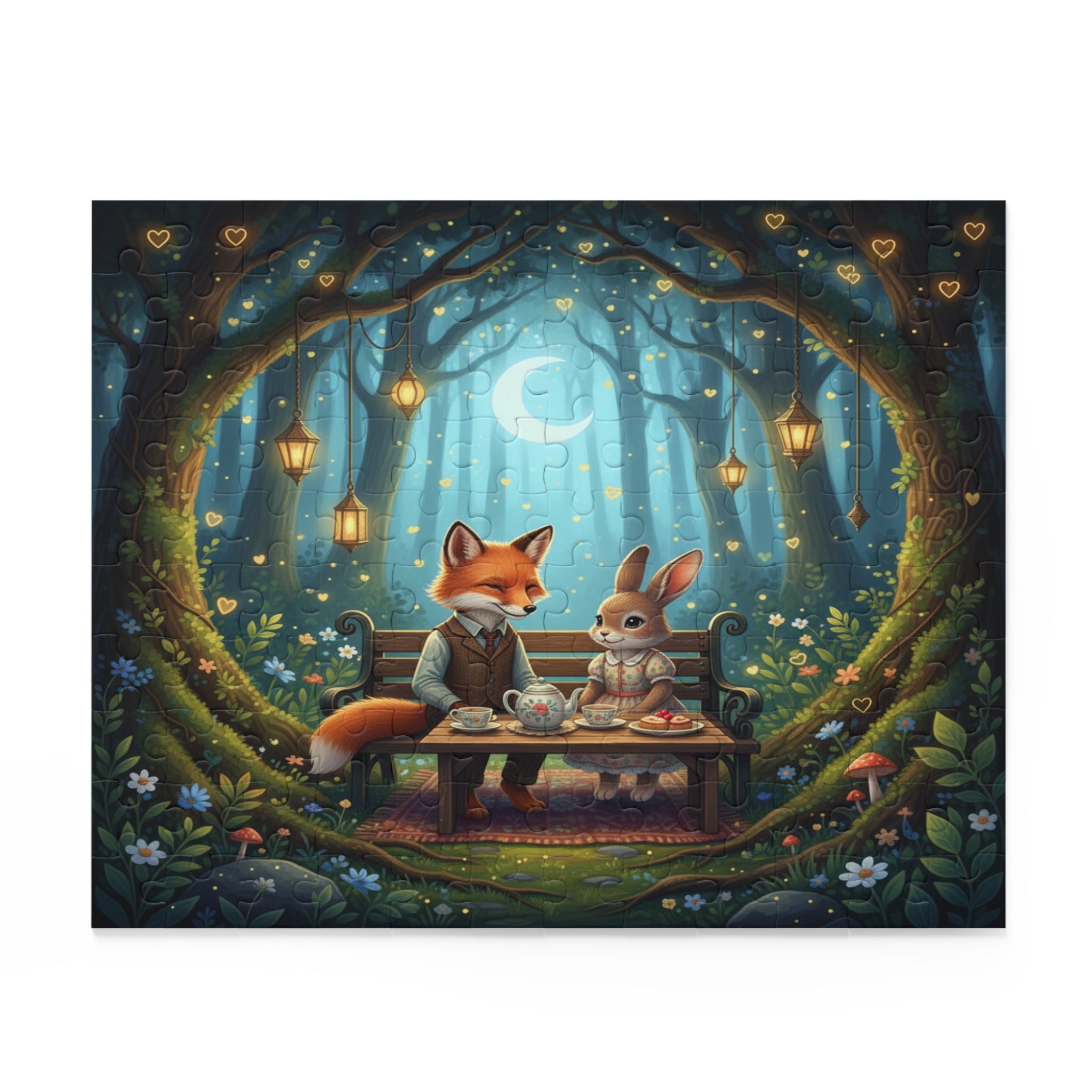 Moonlit Forest Picnic Jigsaw Puzzle (120/252/500 pcs)