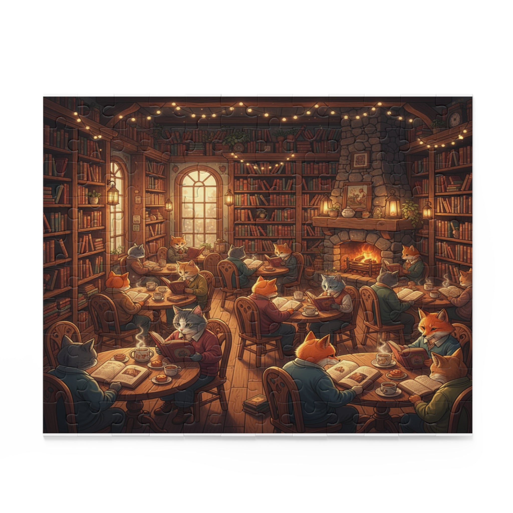 Animal Book Café Jigsaw Puzzle (120/252/500 pcs)