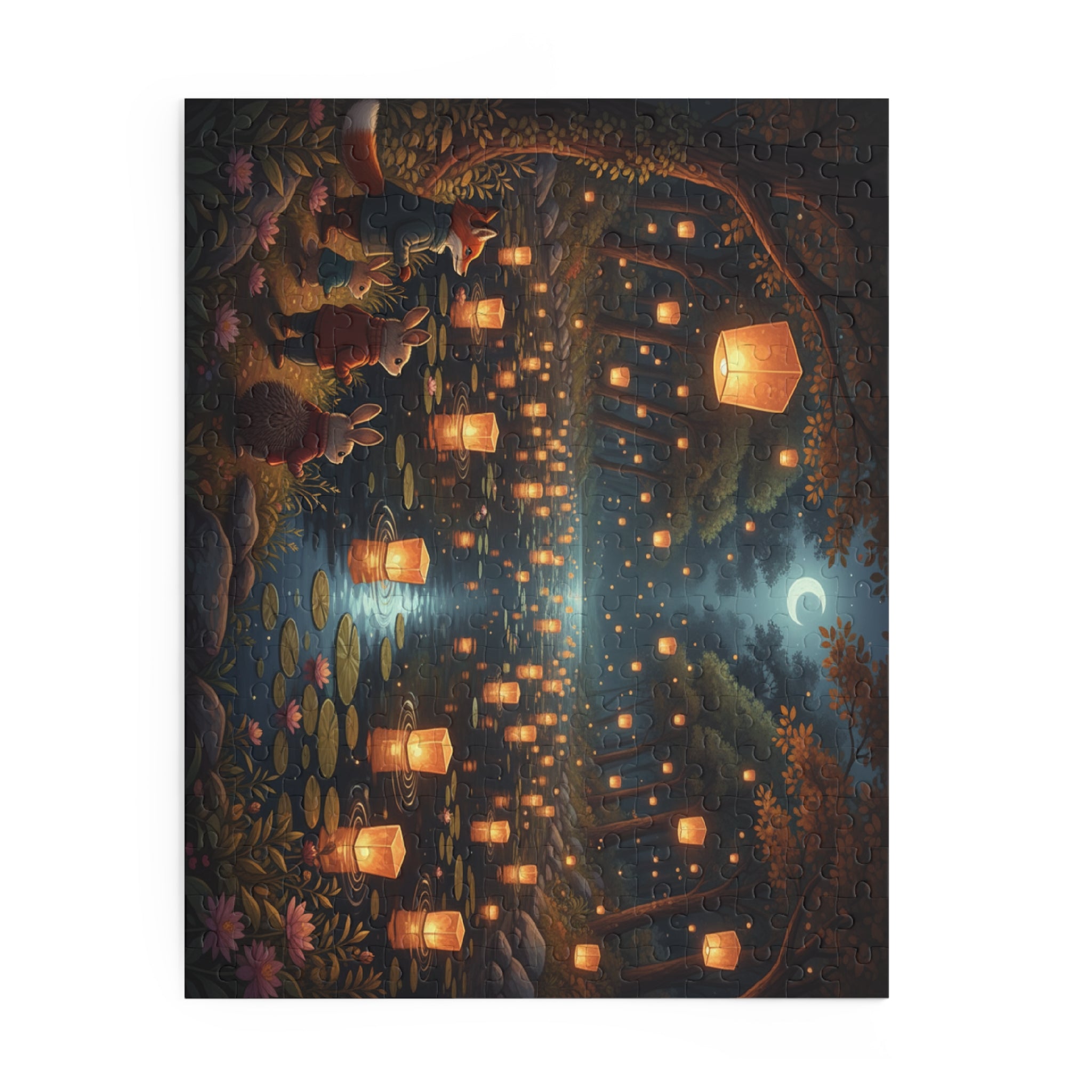 Floating Lantern Lake Jigsaw Puzzle (120/252/500 pcs)
