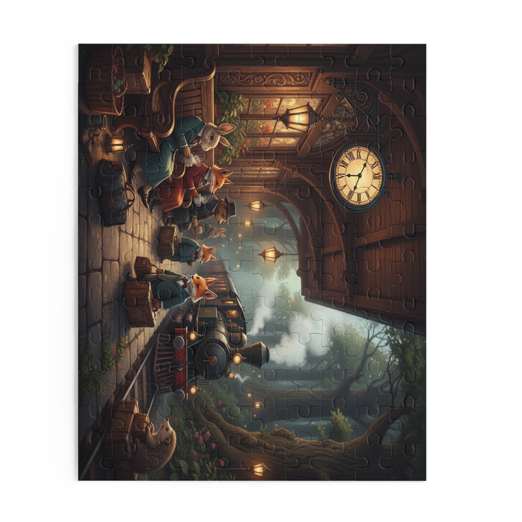 Forest Train Station Jigsaw Puzzle (120/252/500 pcs)