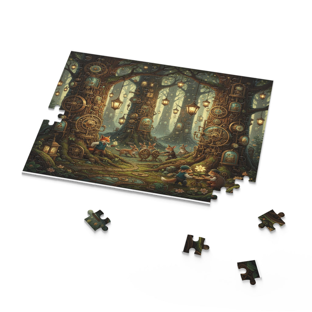 Enchanted Clockwork Forest Jigsaw Puzzle (120/252/500 pcs)